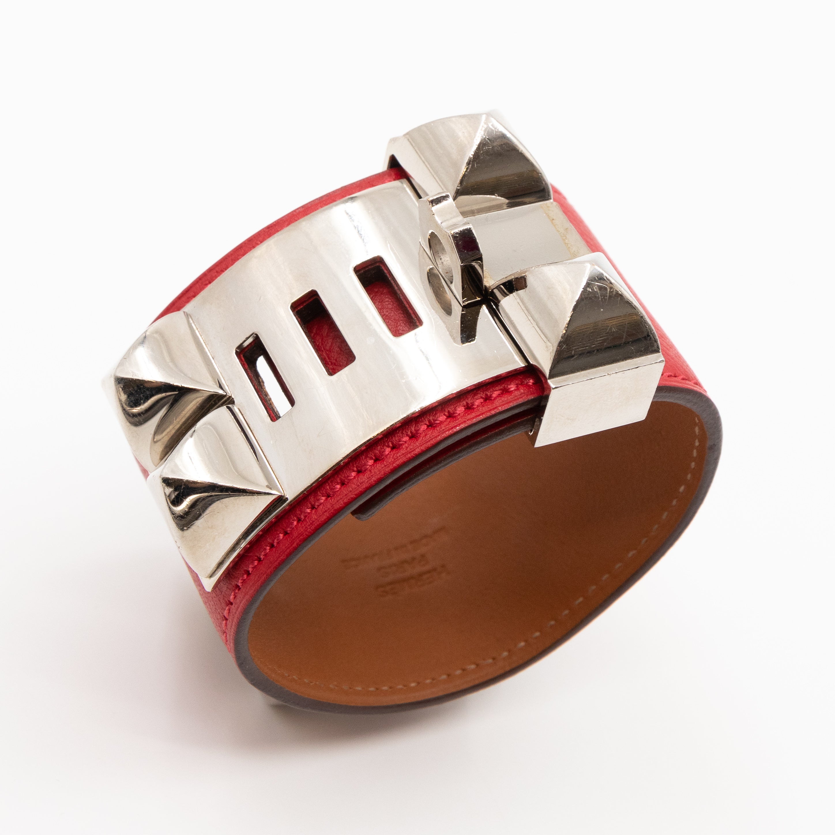 Collier de Chien Red Silver Bracelet