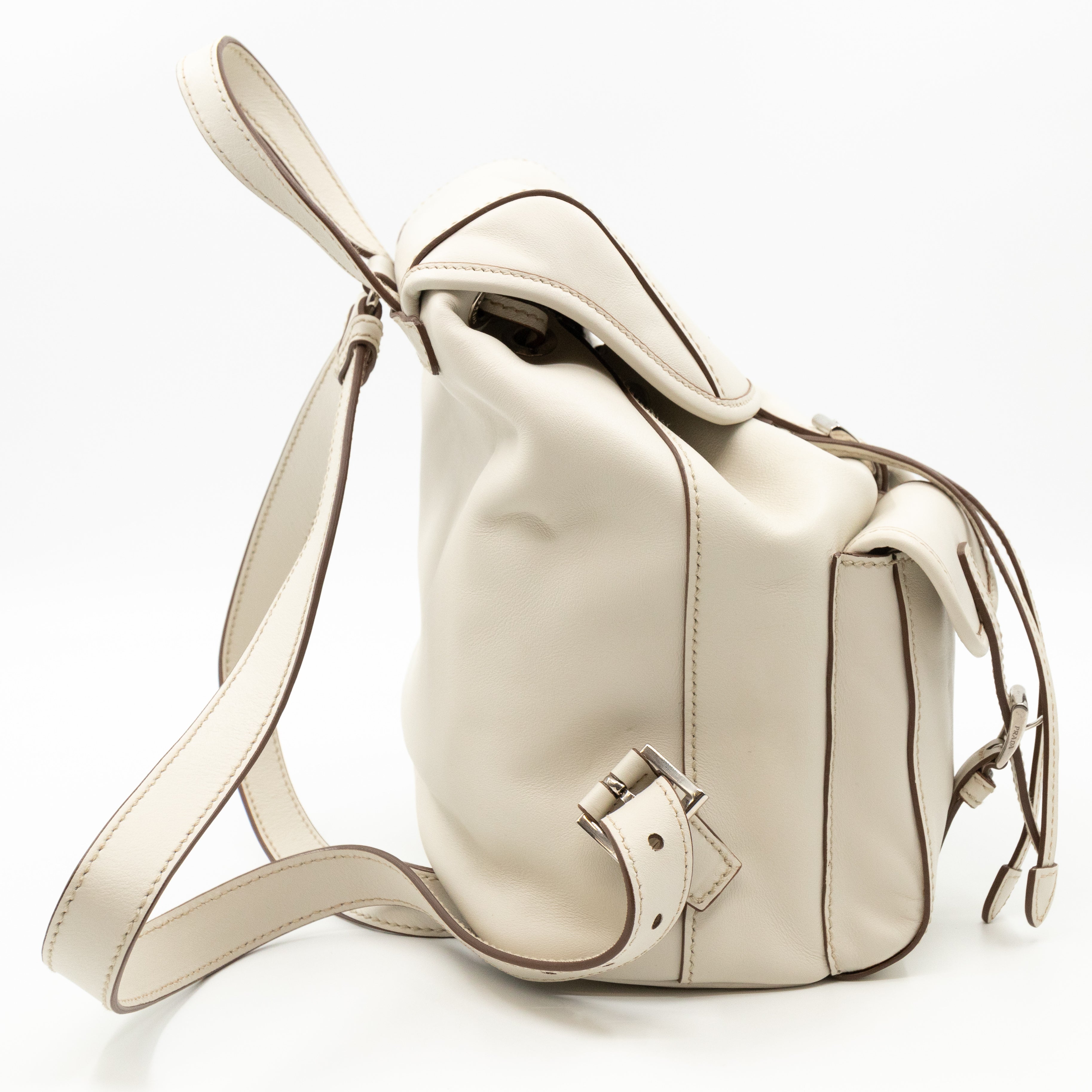 City Sport Backpack Talc White Leather