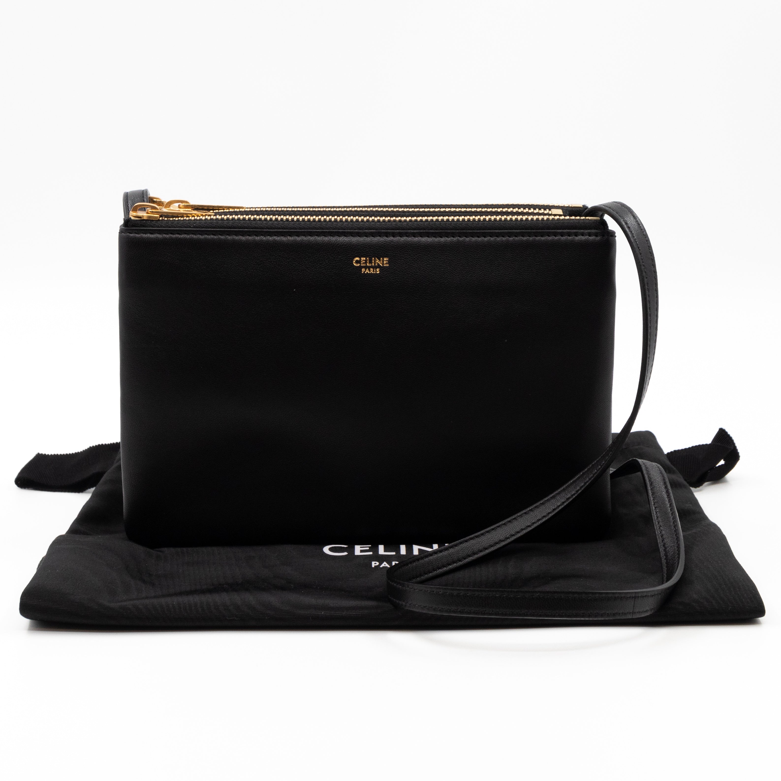 Celine Trio Bag Black Leather – Queen Station