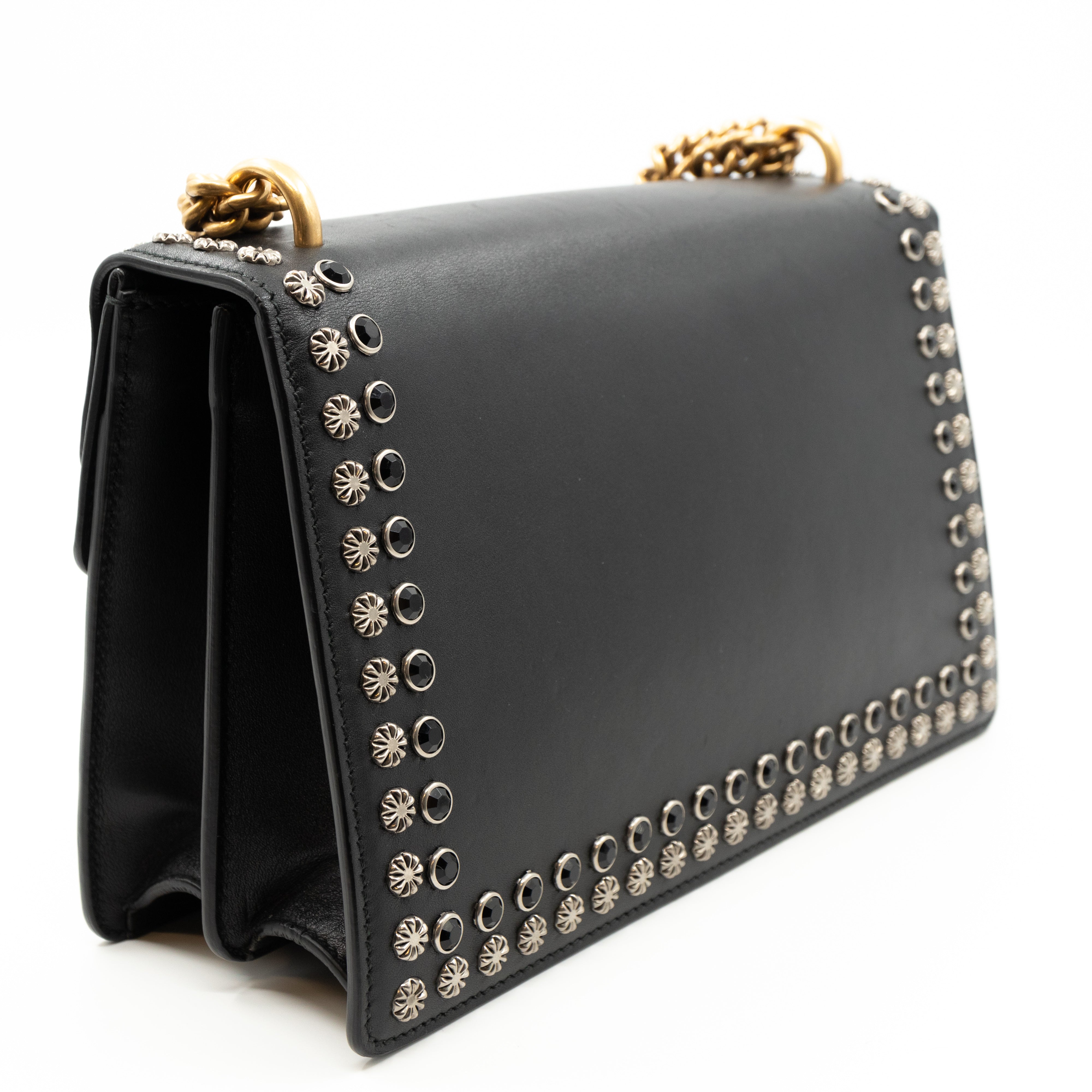 Dionysus Small Studded Black Leather