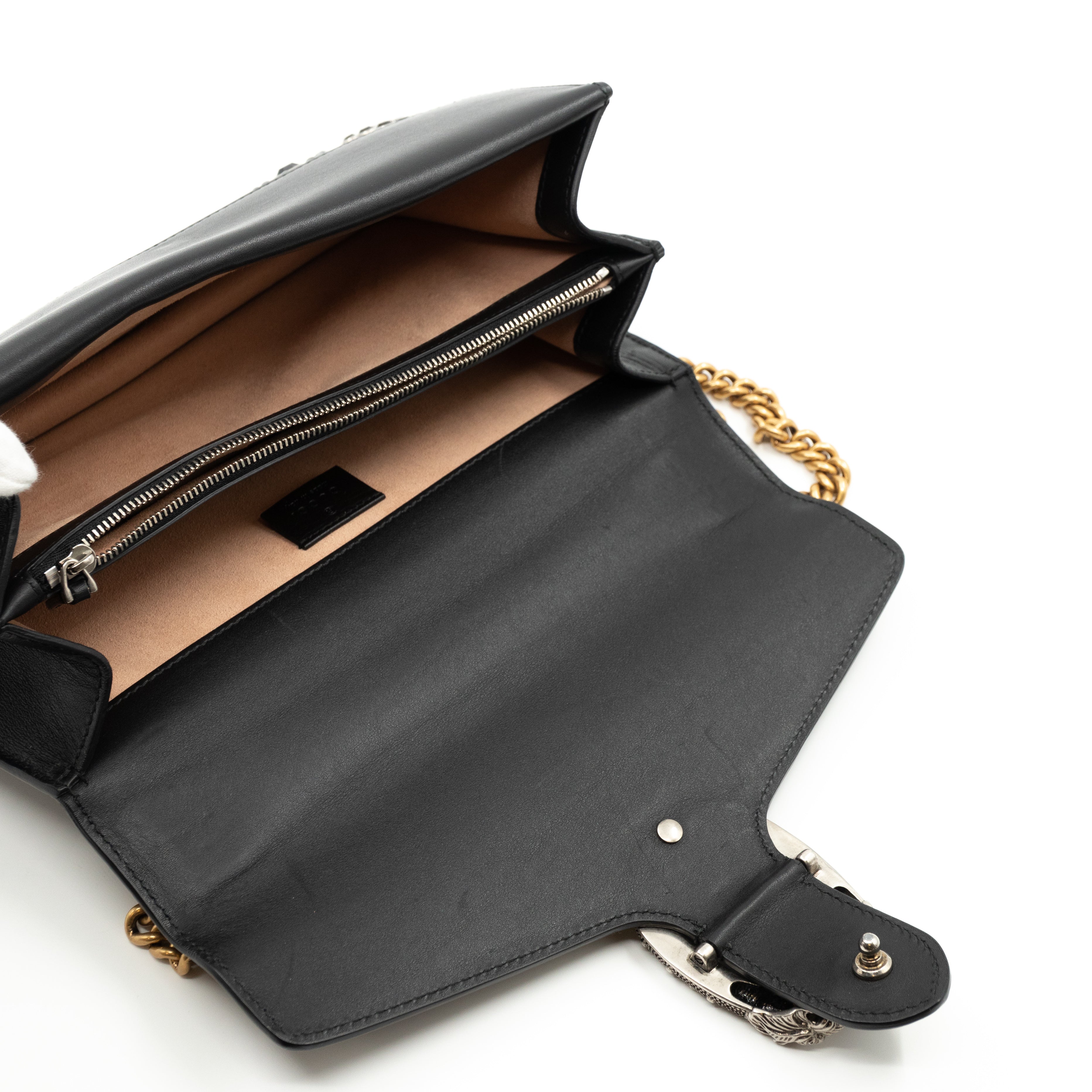 Dionysus Small Studded Black Leather