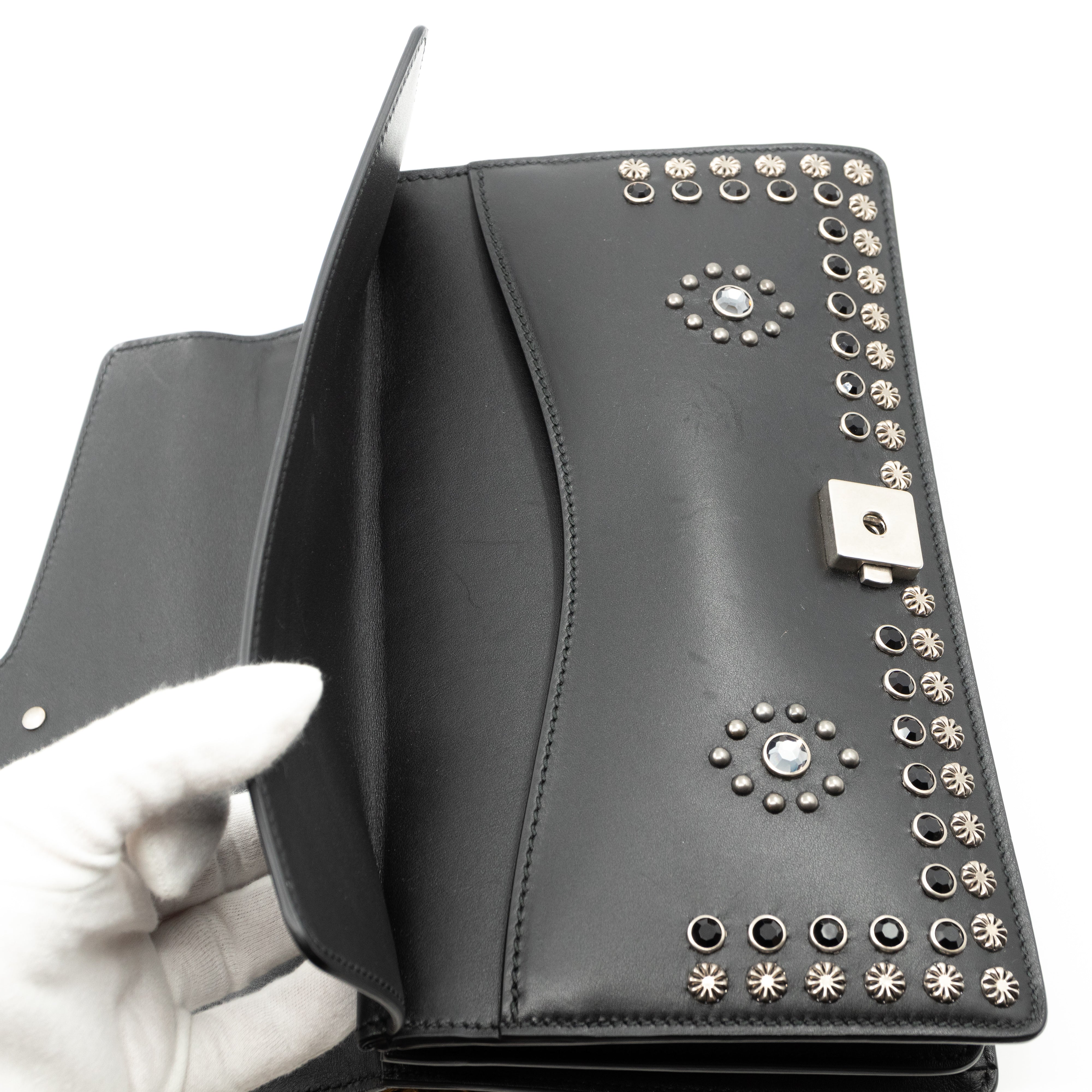 Dionysus Small Studded Black Leather