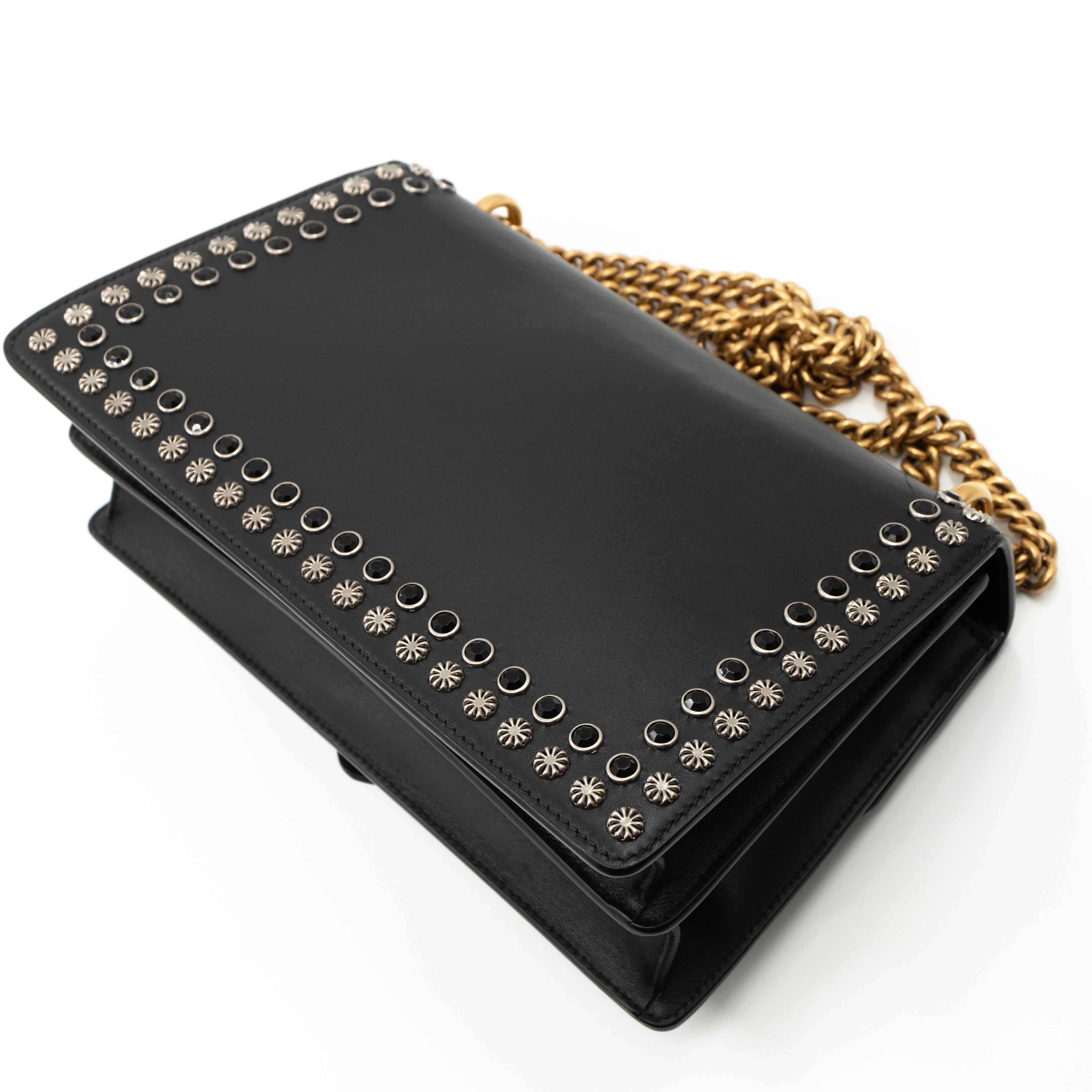 Dionysus Small Studded Black Leather