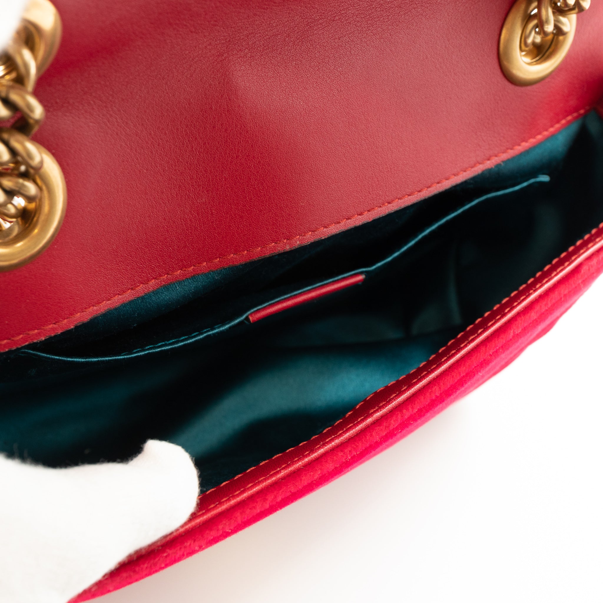 GG Marmont Flap Matelasse Mini Bag Red Velvet