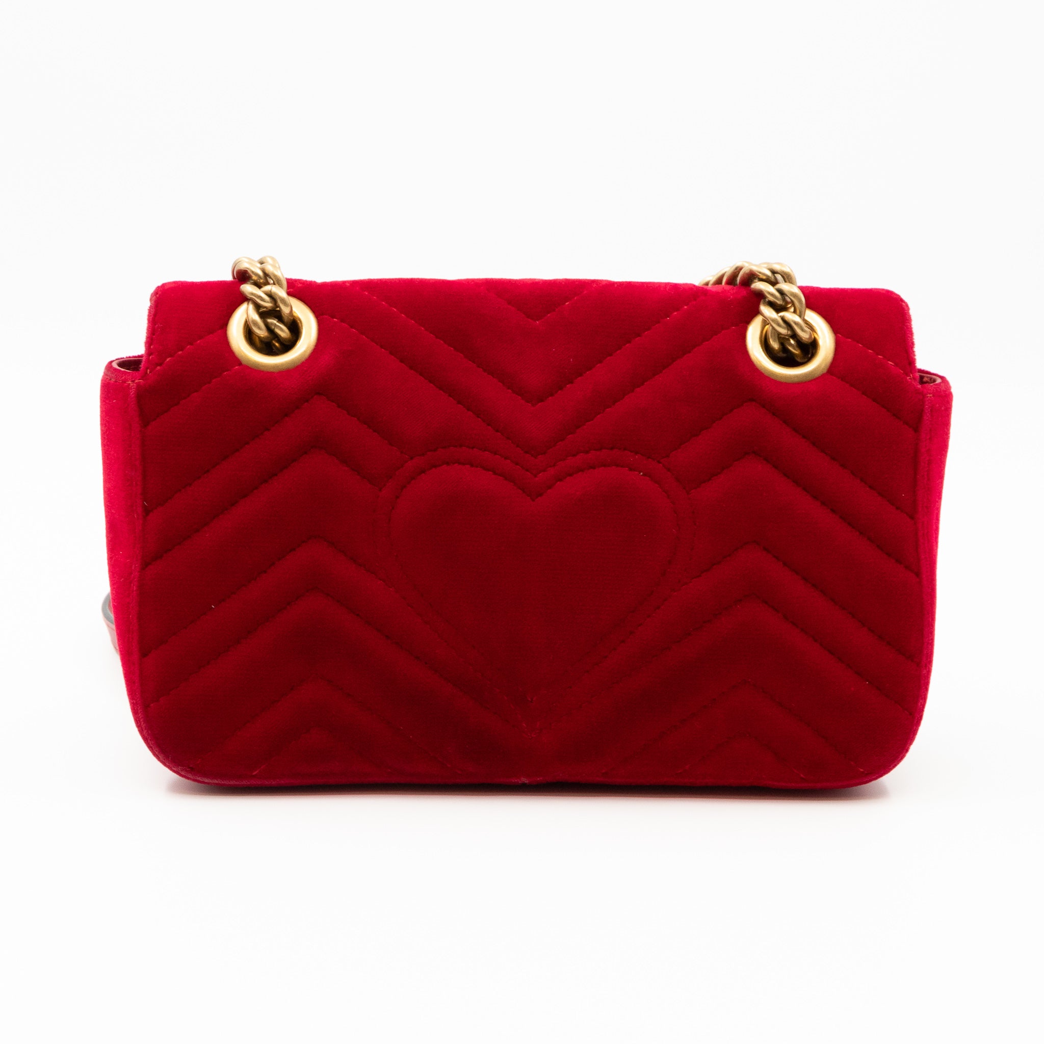 GG Marmont Flap Matelasse Mini Bag Red Velvet