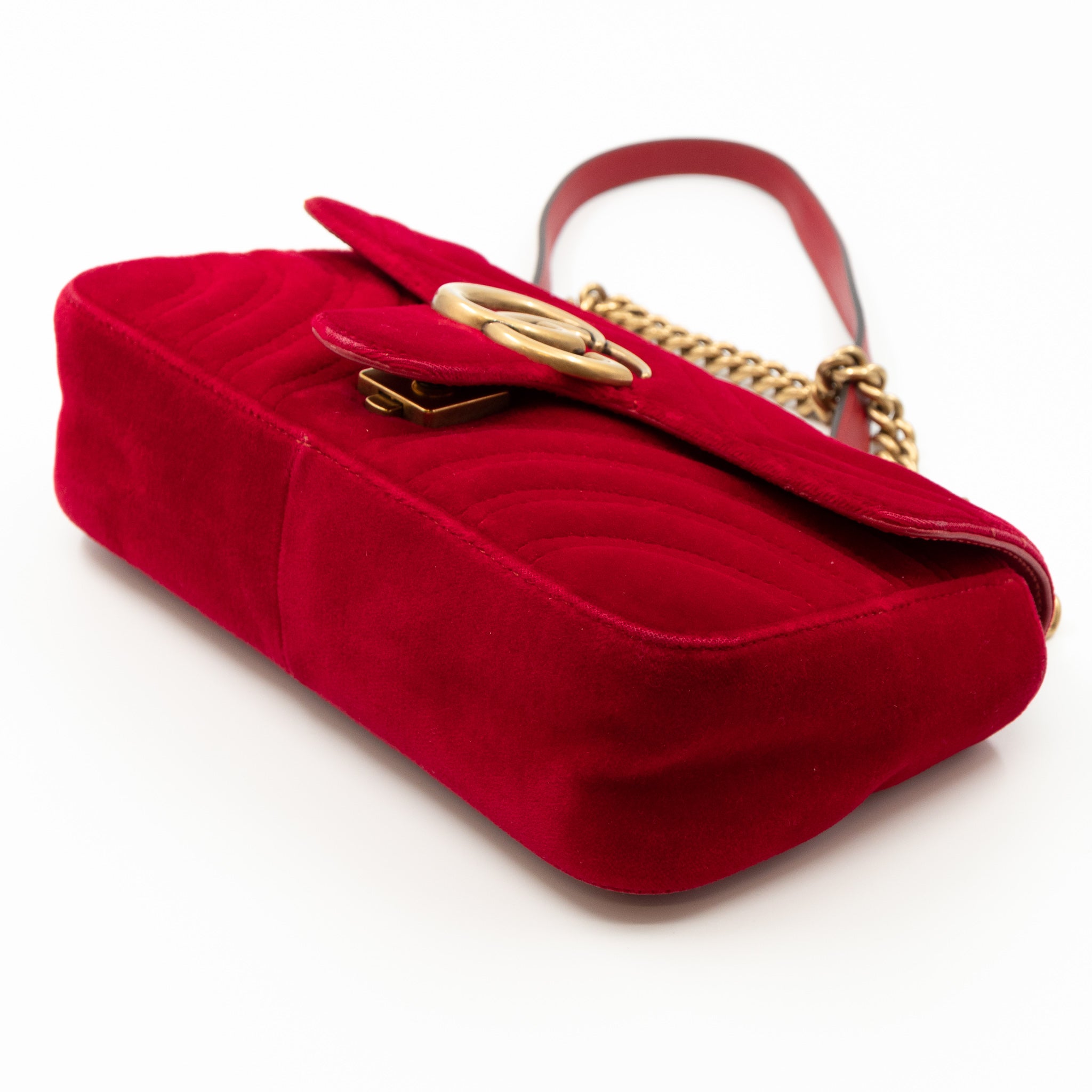 GG Marmont Flap Matelasse Mini Bag Red Velvet