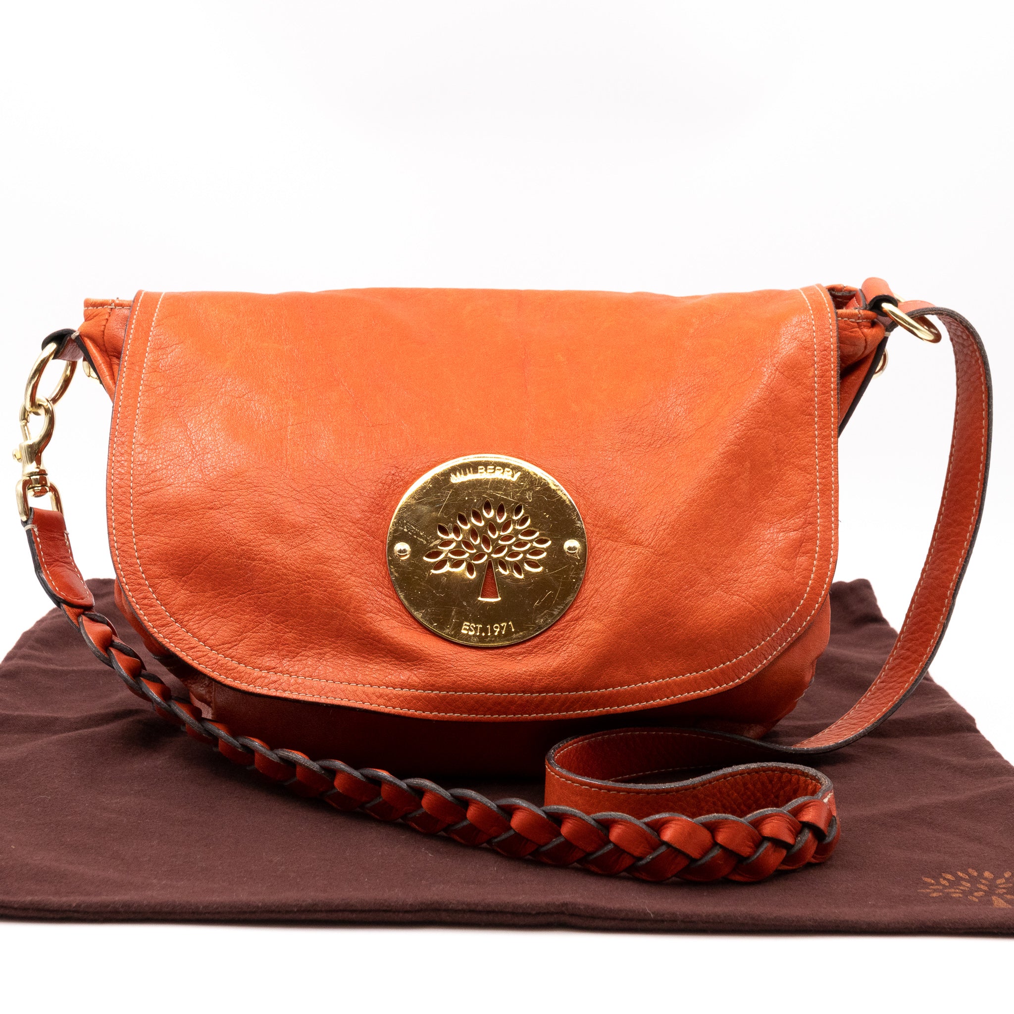 Daria Satchel Orange Leather