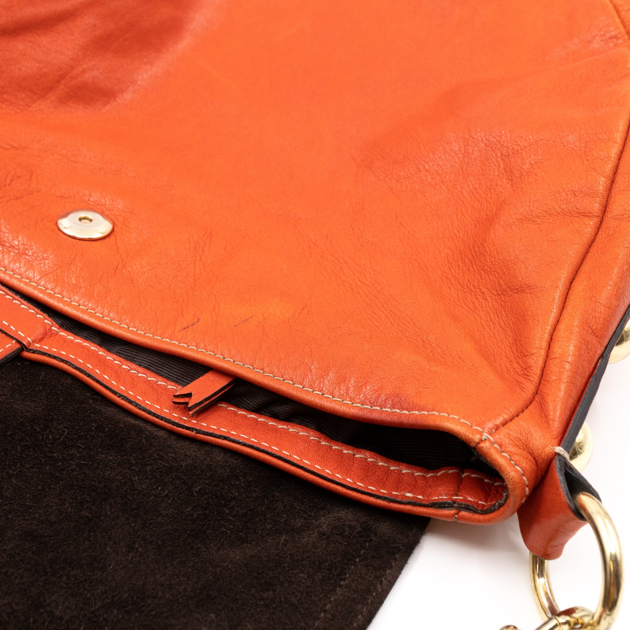 Daria Satchel Orange Leather