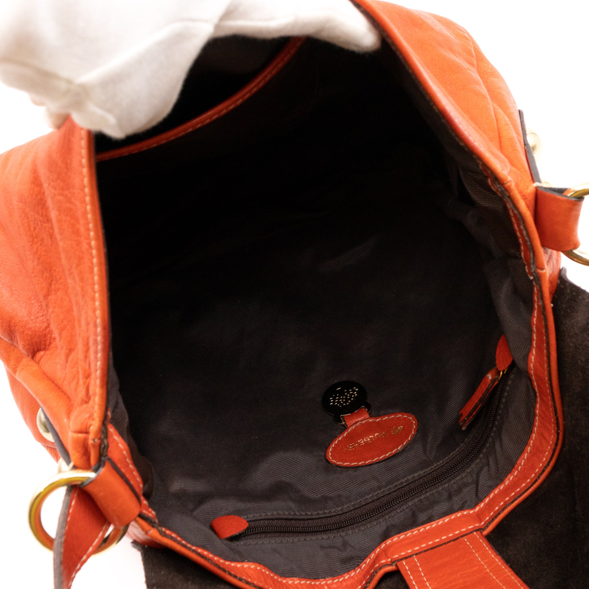 Daria Satchel Orange Leather