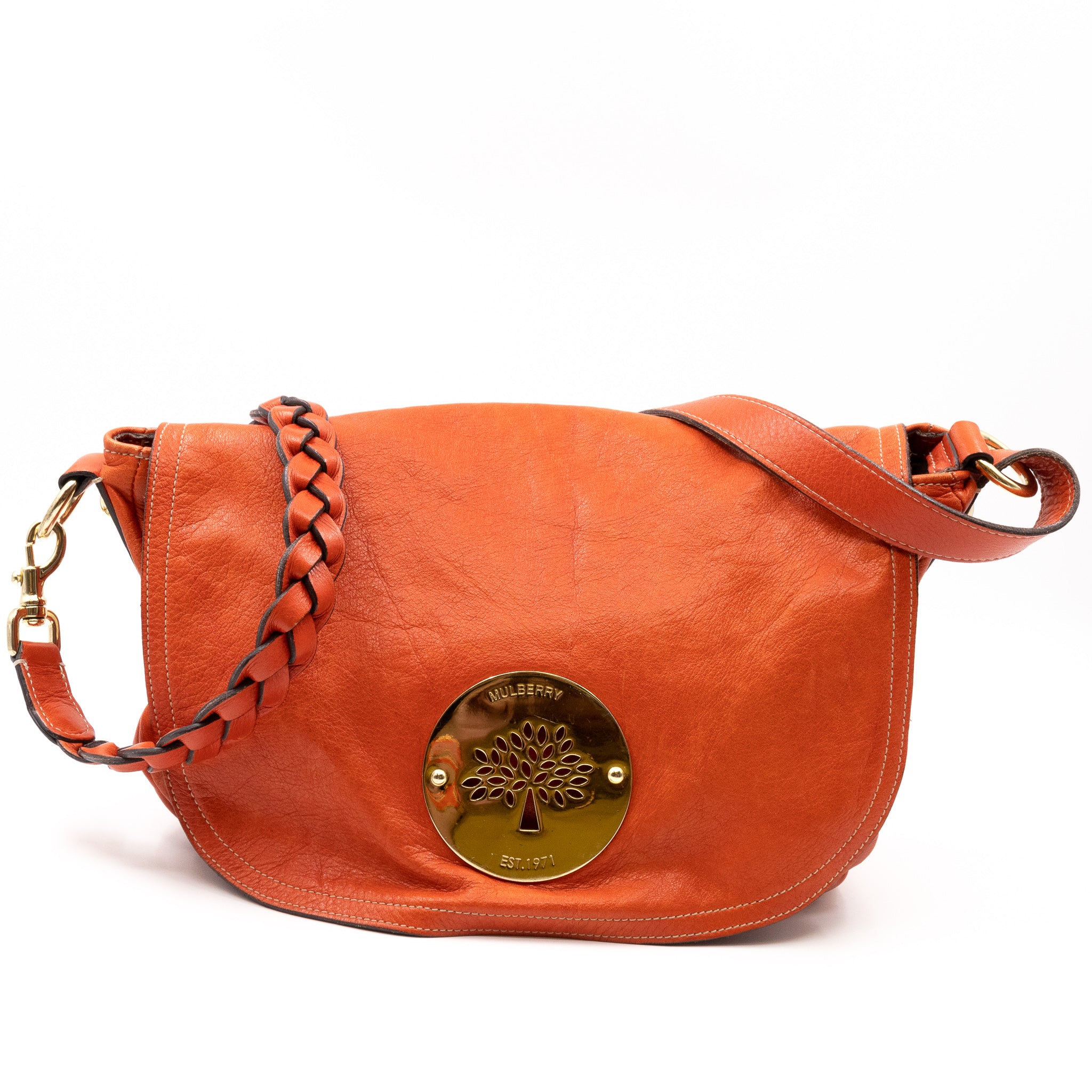 Daria Satchel Orange Leather
