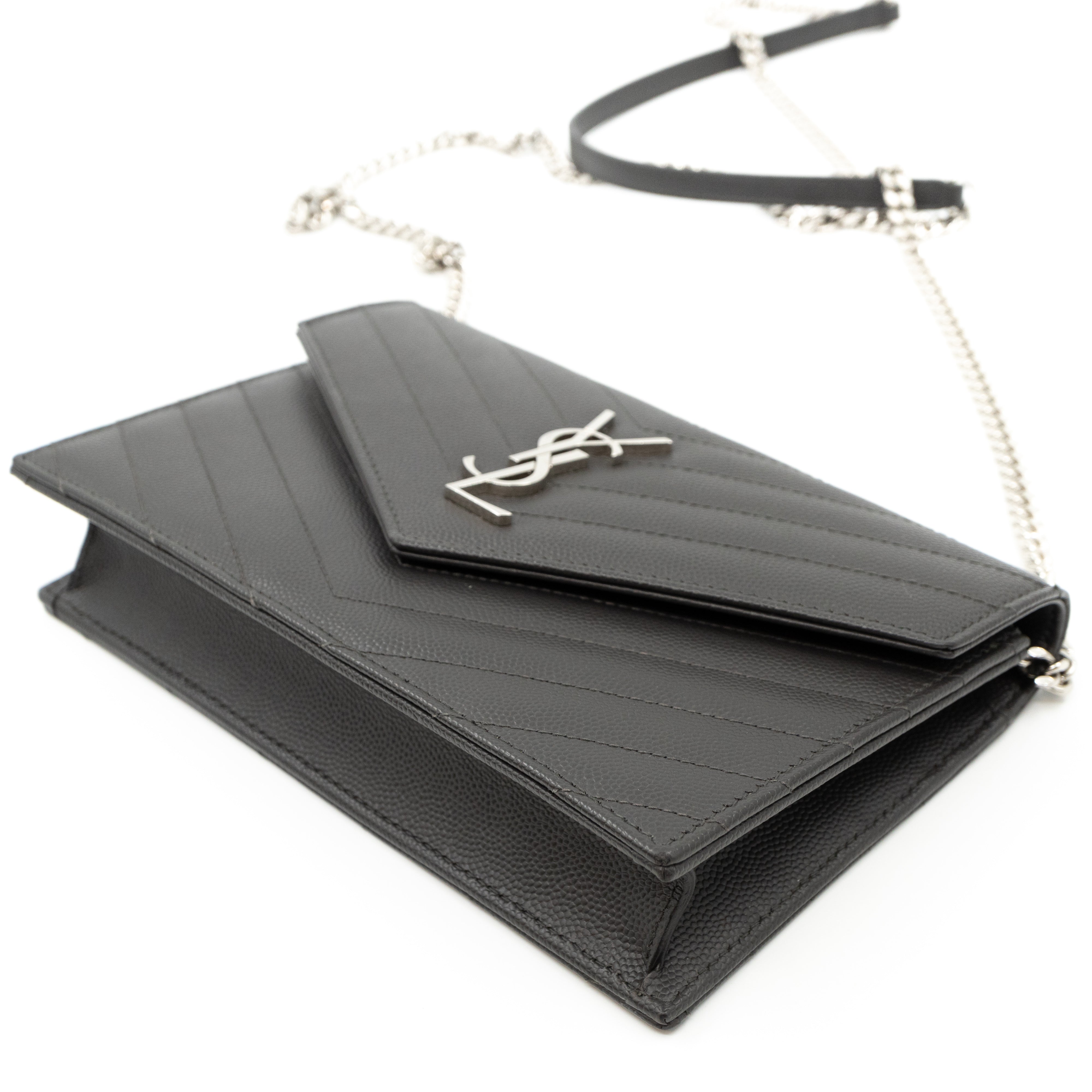 Envelope Chain Wallet Anthracite Leather