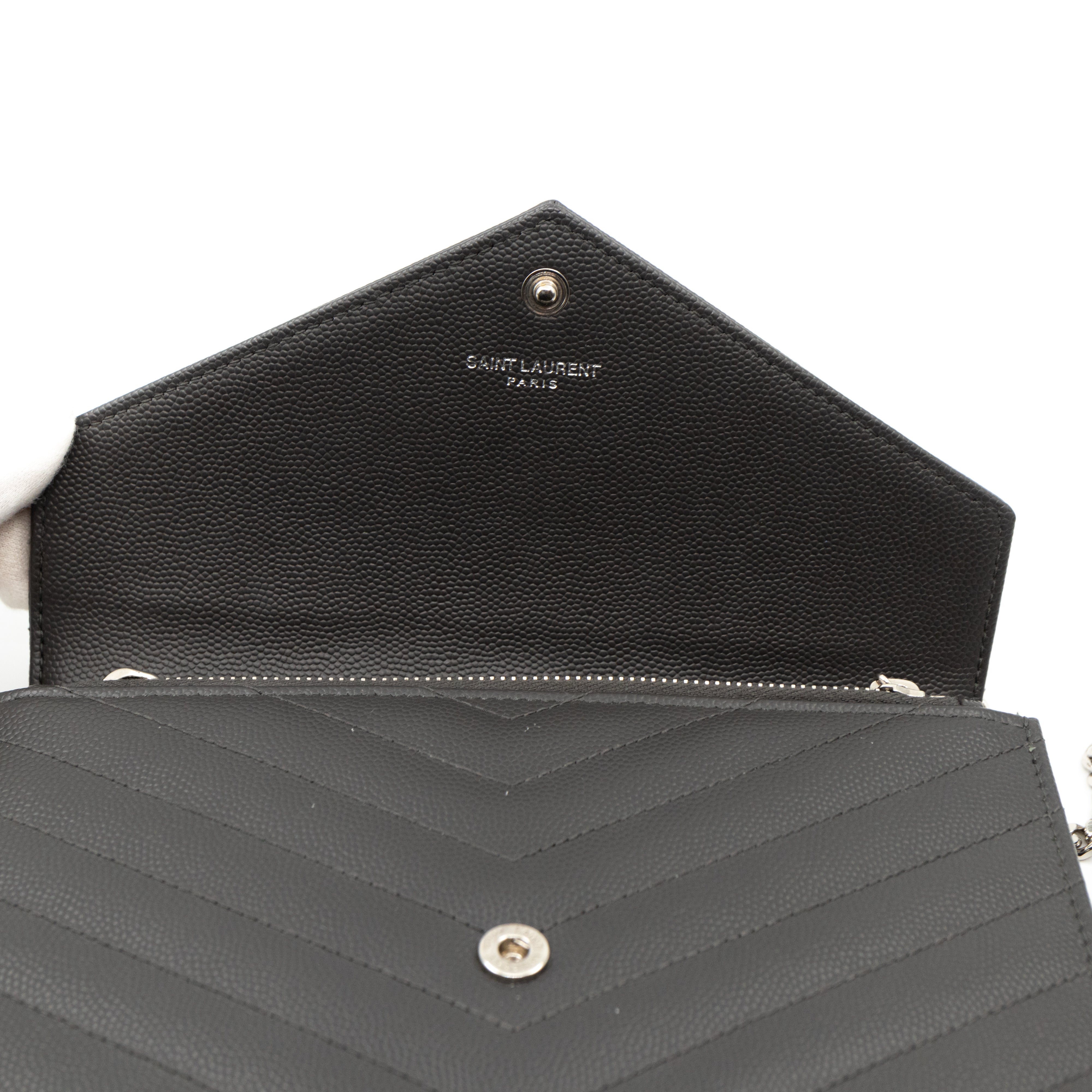 Envelope Chain Wallet Anthracite Leather