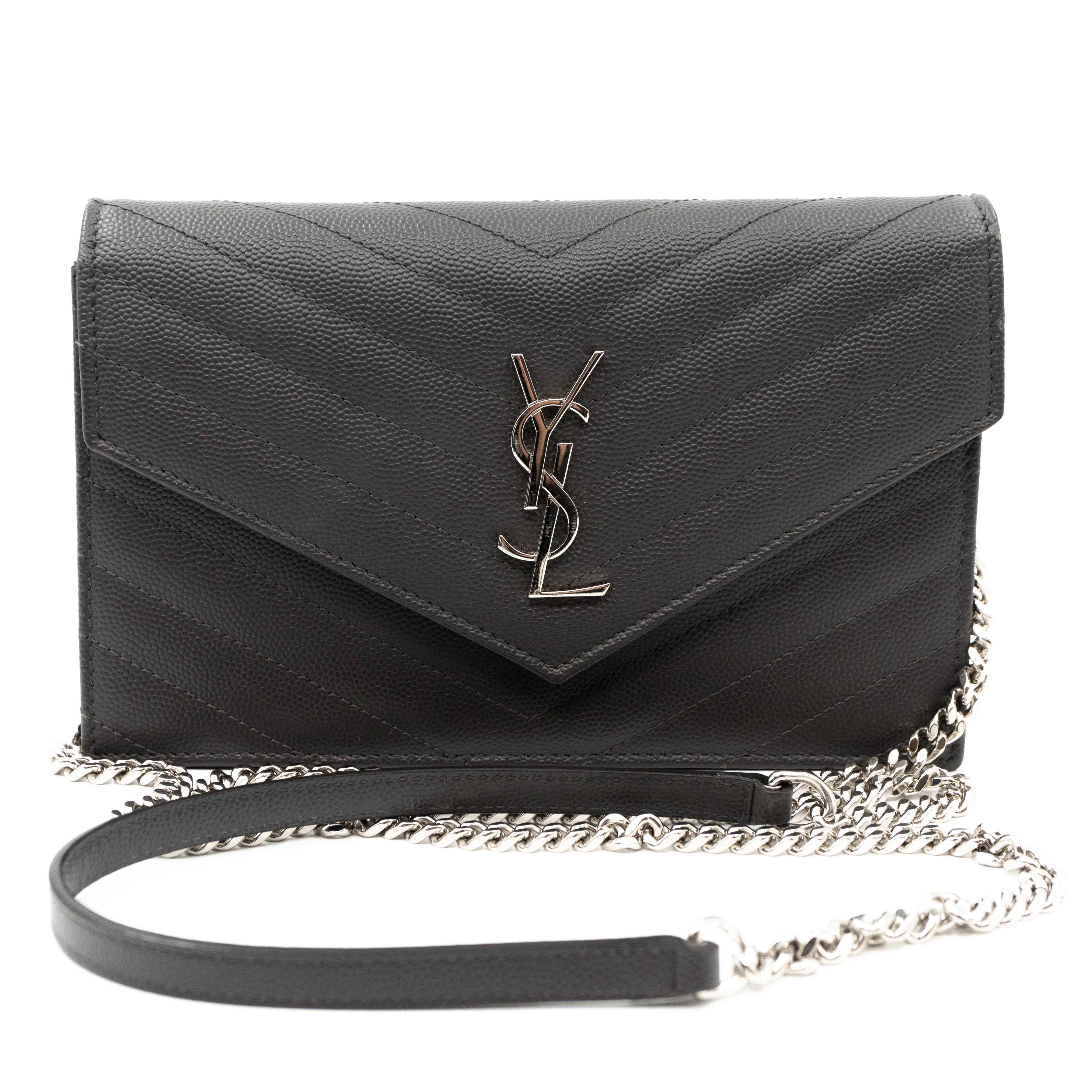 Envelope Chain Wallet Anthracite Leather