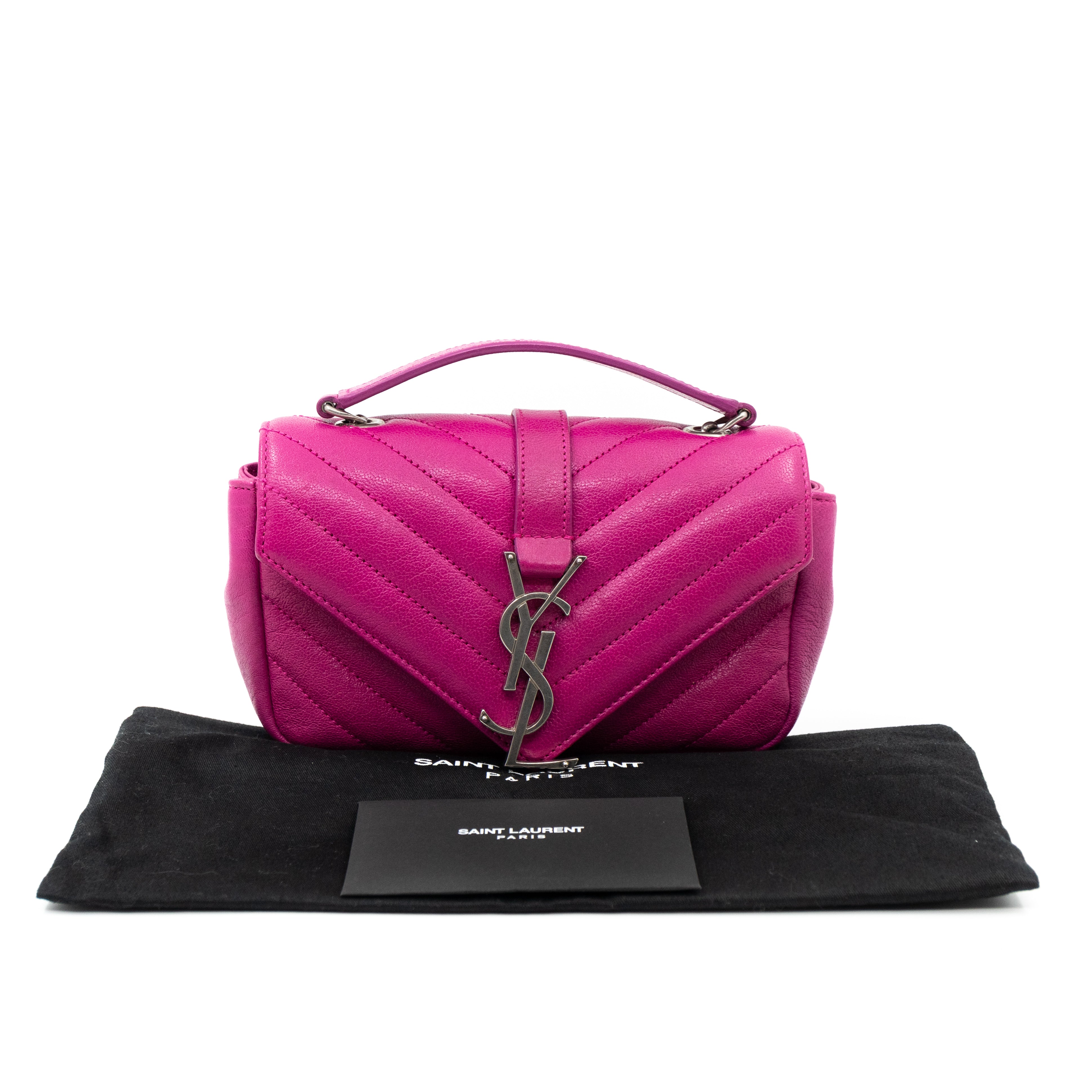 Classic Baby Monogram Chain Bag Fuchsia Leather