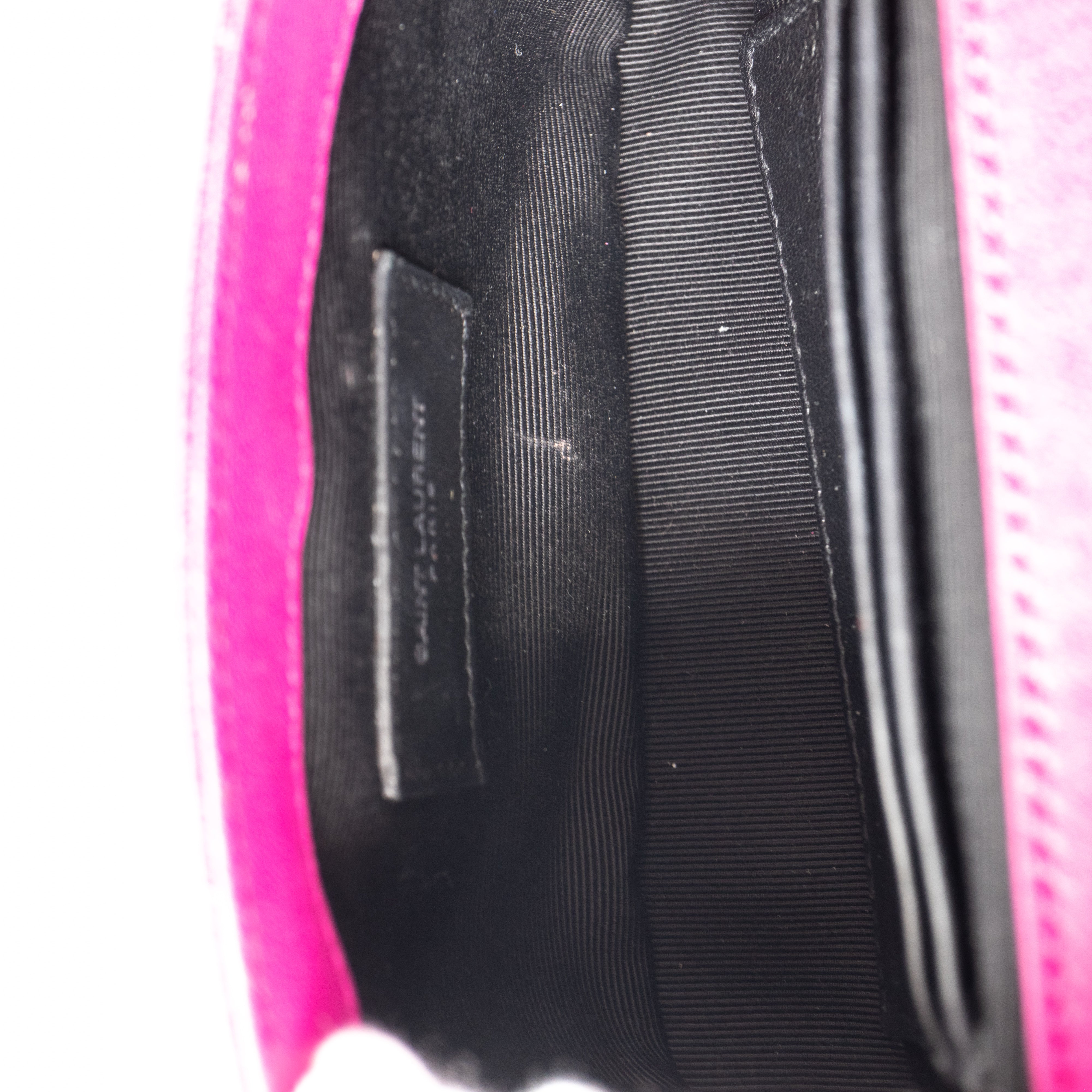 Classic Baby Monogram Chain Bag Fuchsia Leather