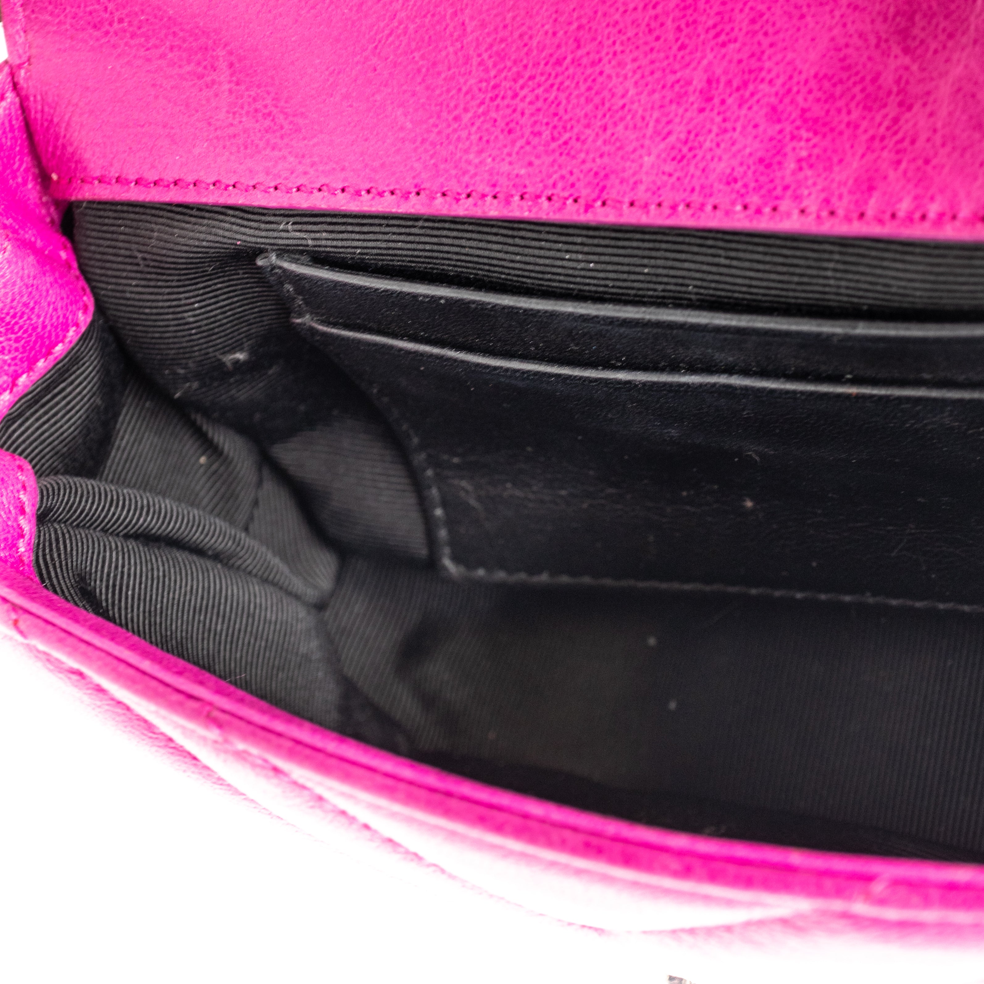 Classic Baby Monogram Chain Bag Fuchsia Leather