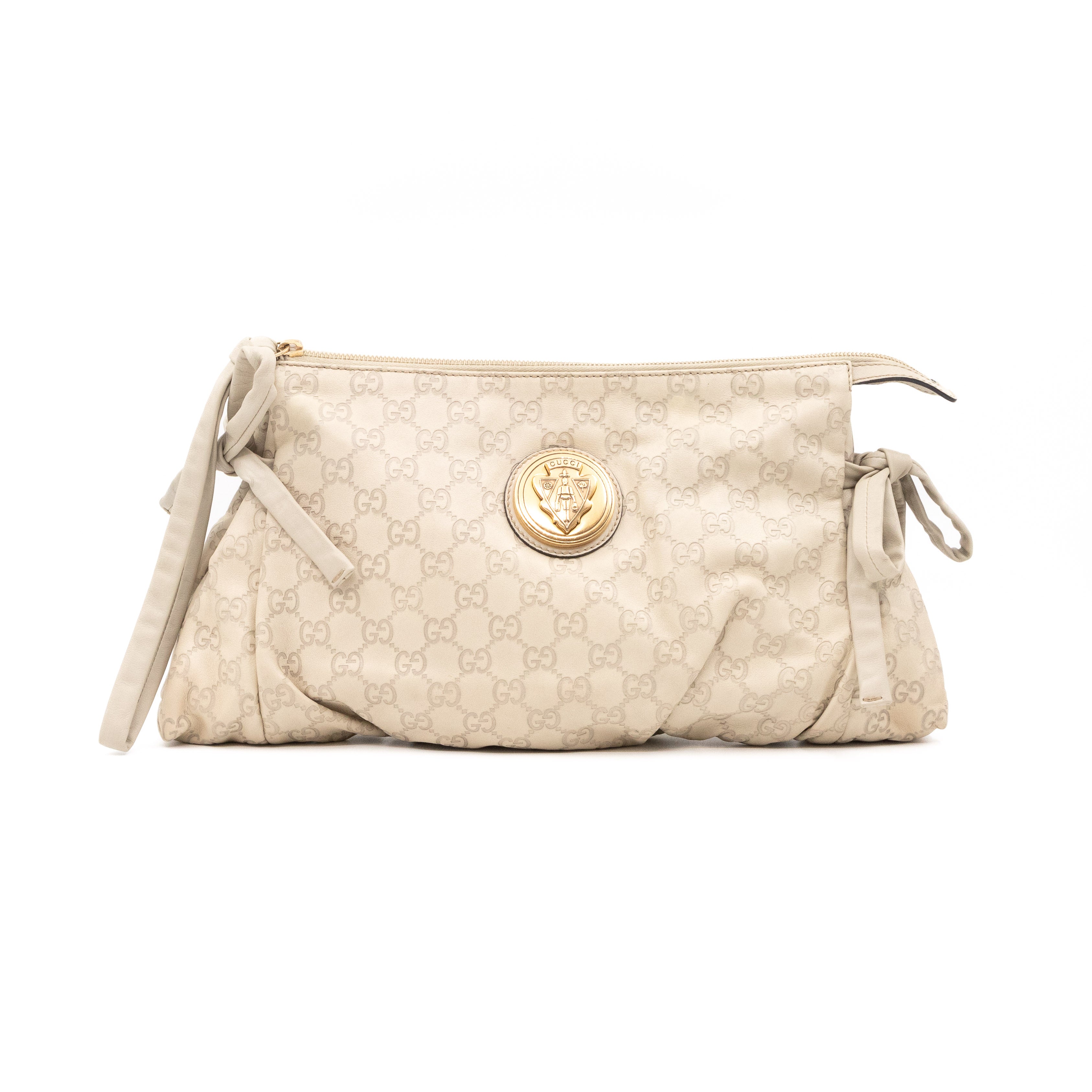Hysteria Clutch Ivory Leather