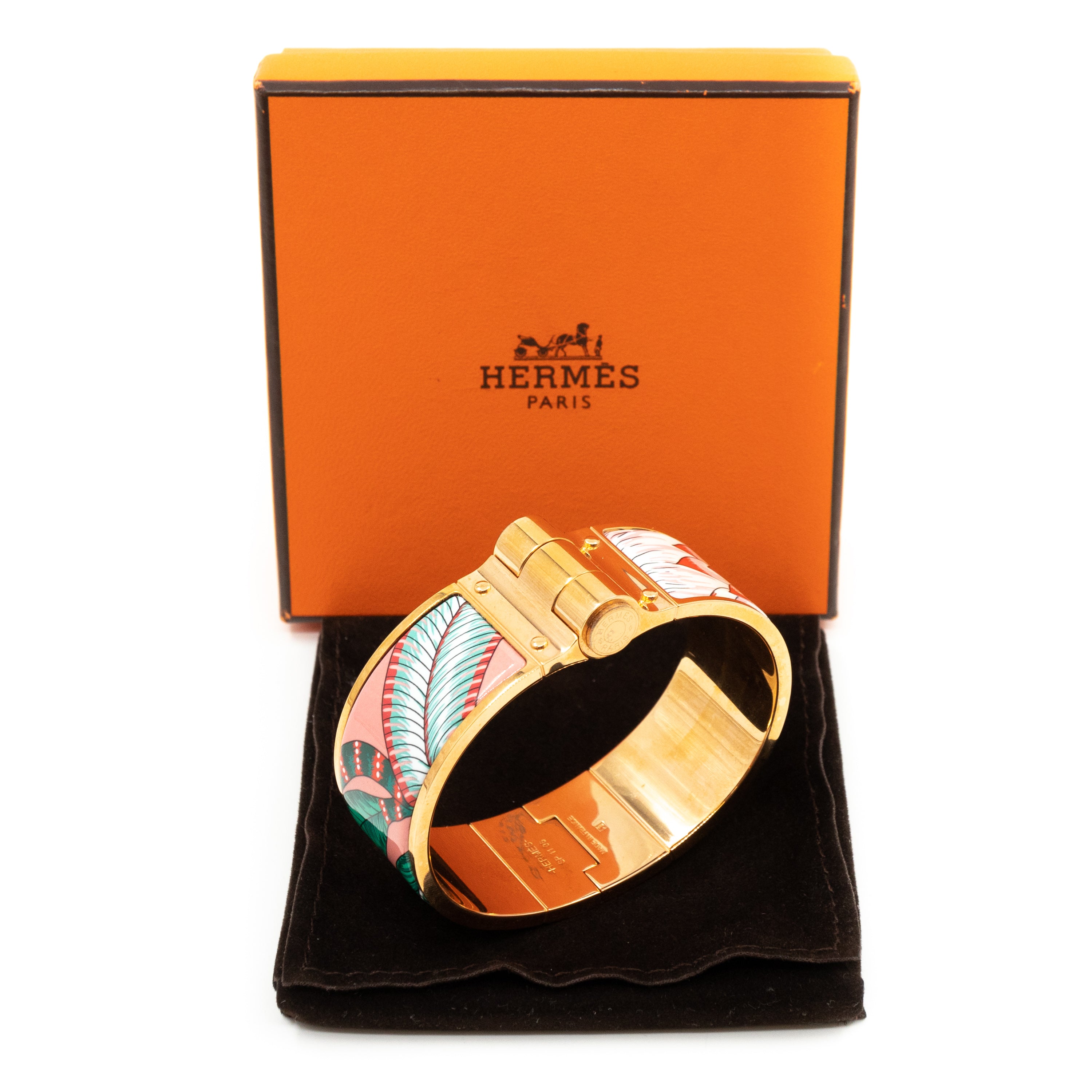 Hinged Bracelet Medium Colorful Gold