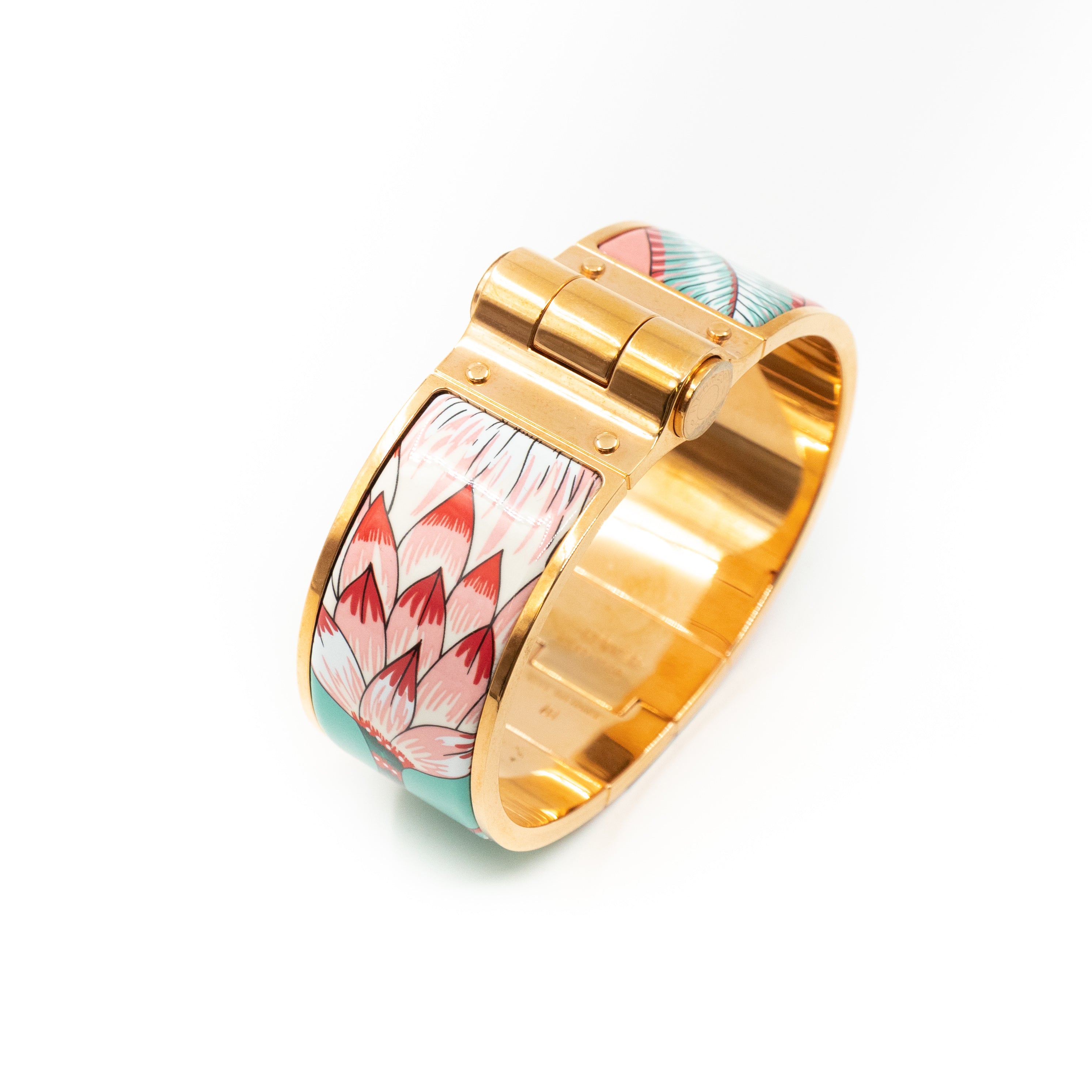 Hinged Bracelet Medium Colorful Gold