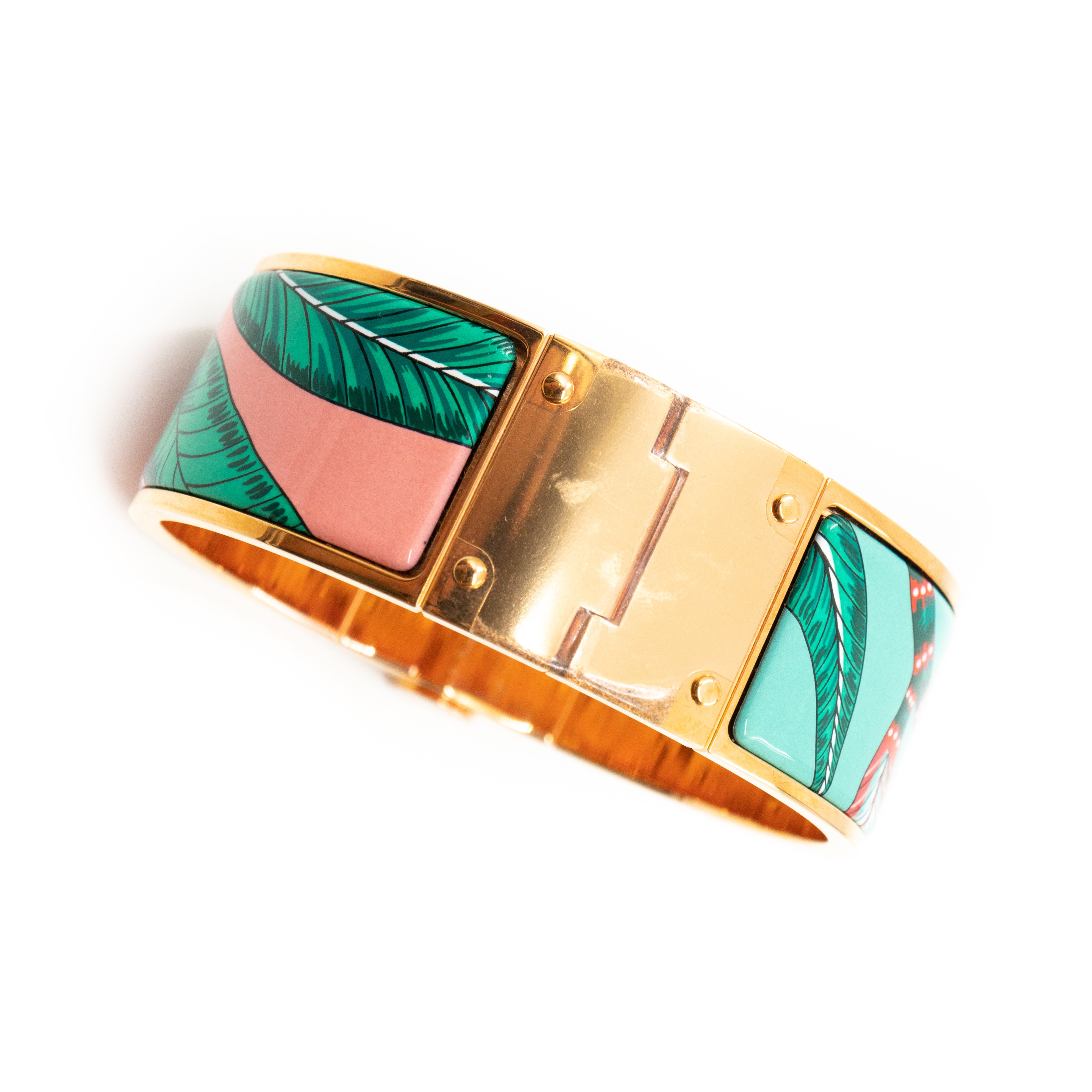 Hinged Bracelet Medium Colorful Gold