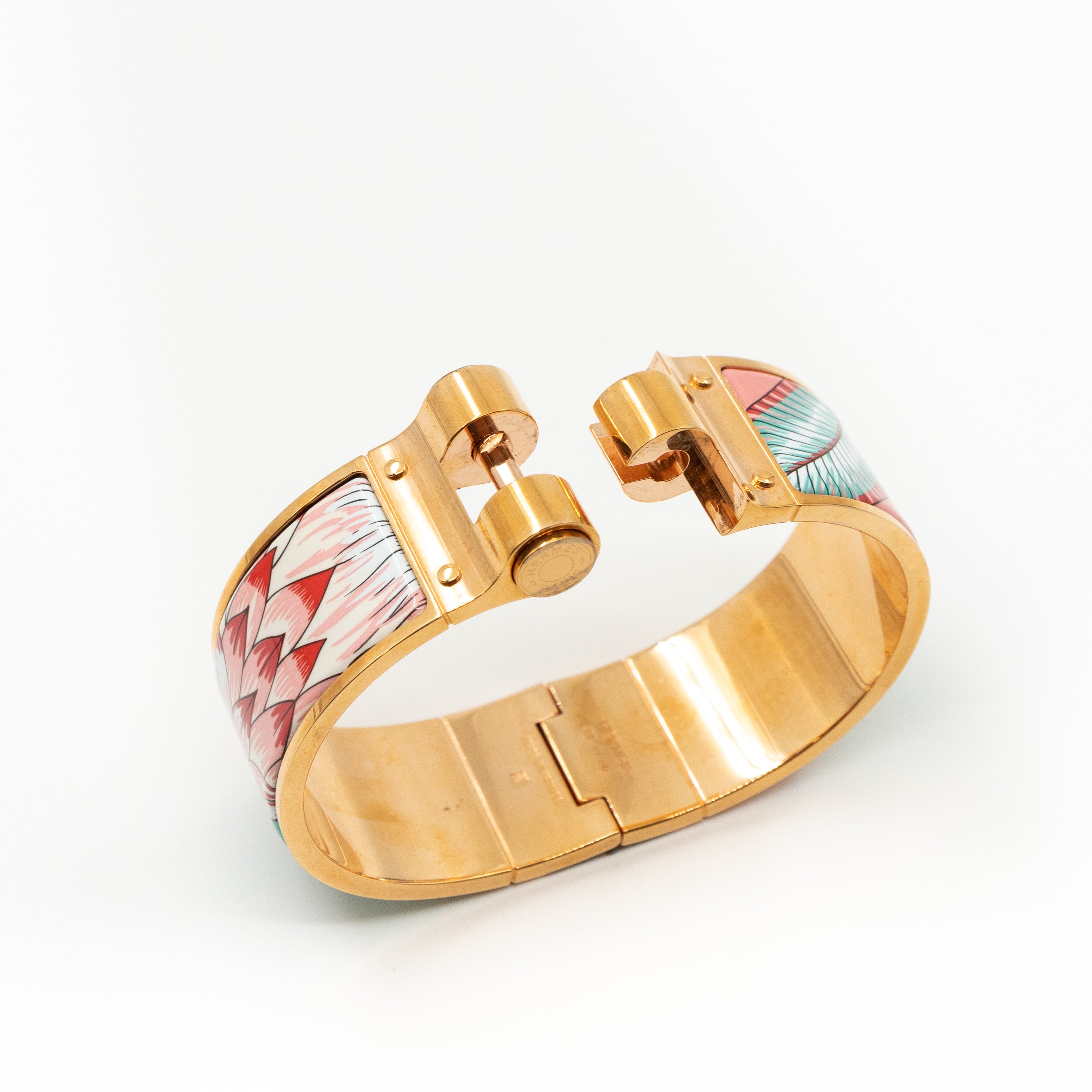 Hinged Bracelet Medium Colorful Gold
