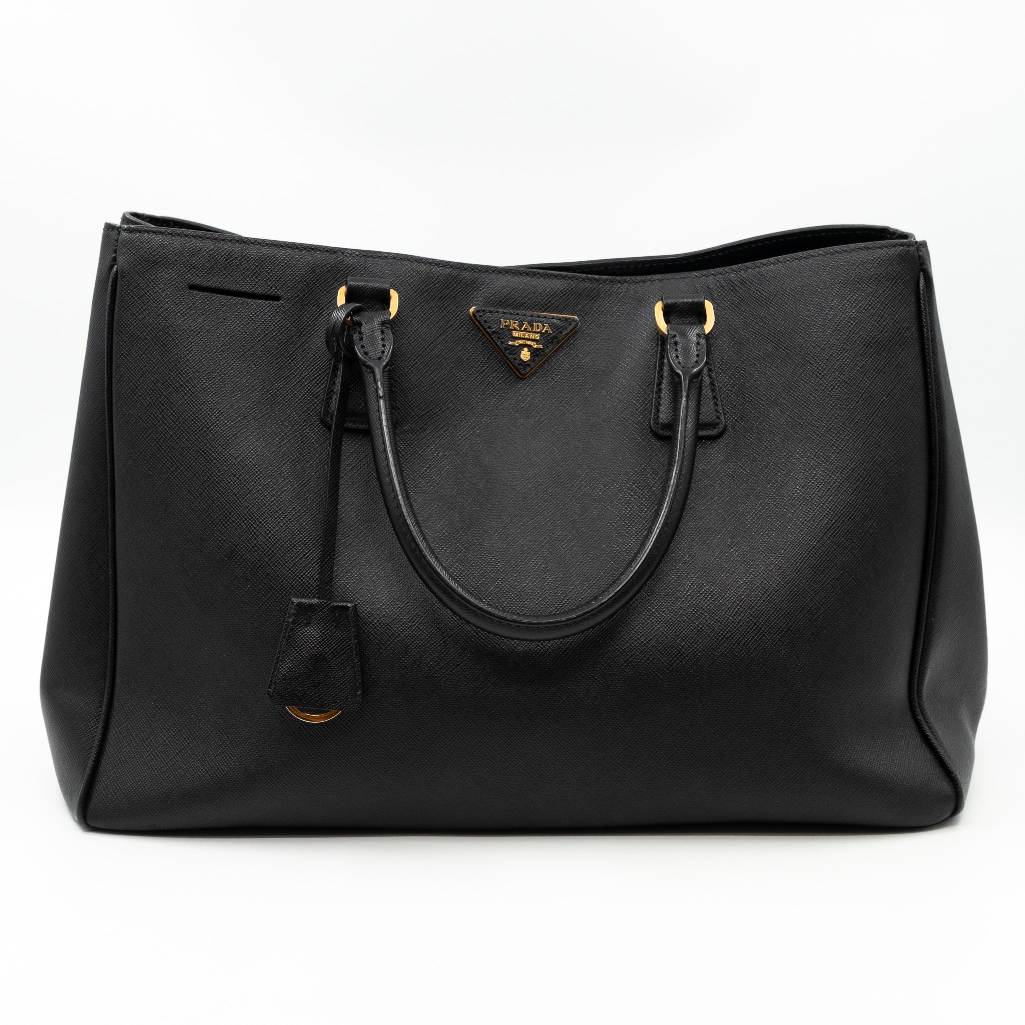 Large Open Tote Black Saffiano