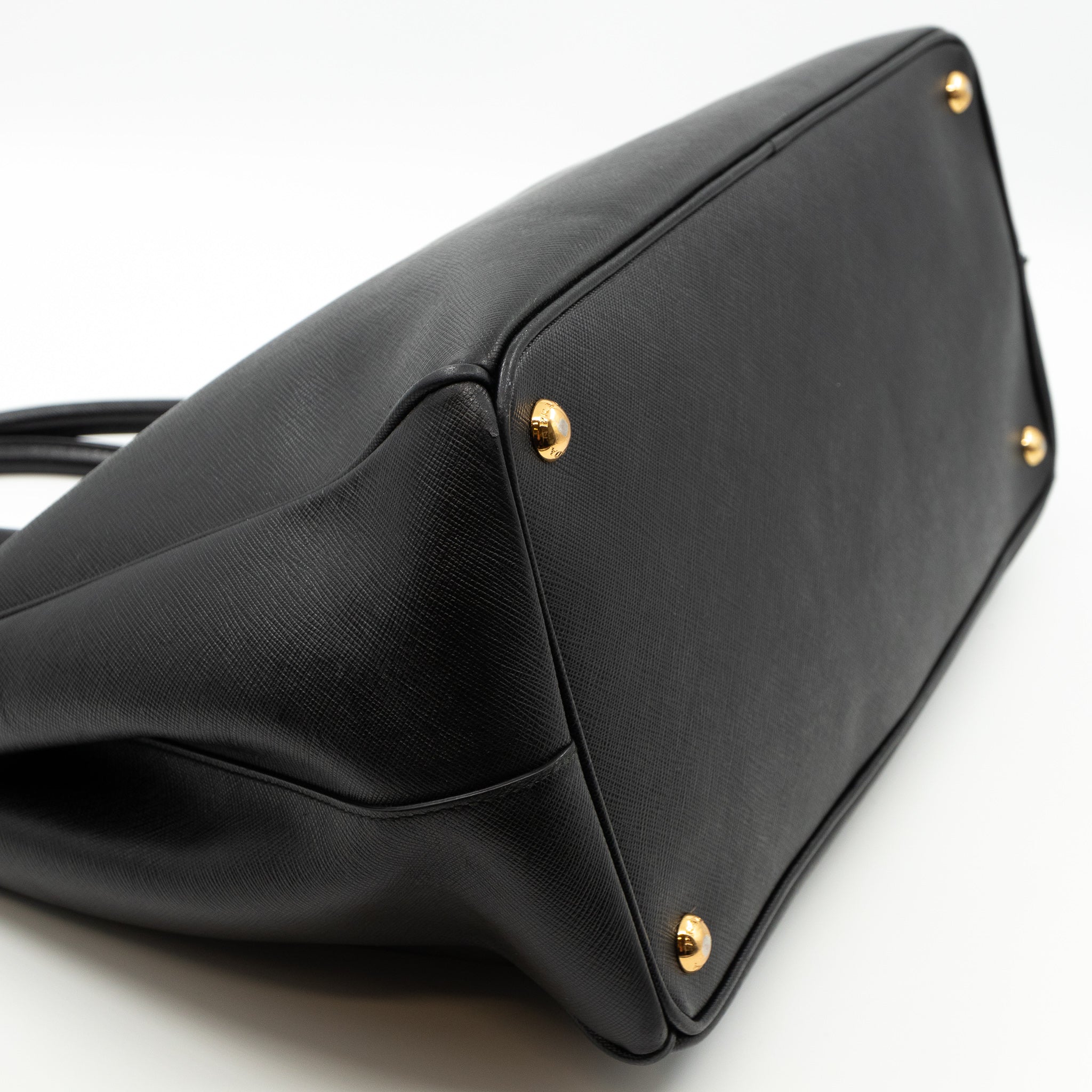 Large Open Tote Black Saffiano