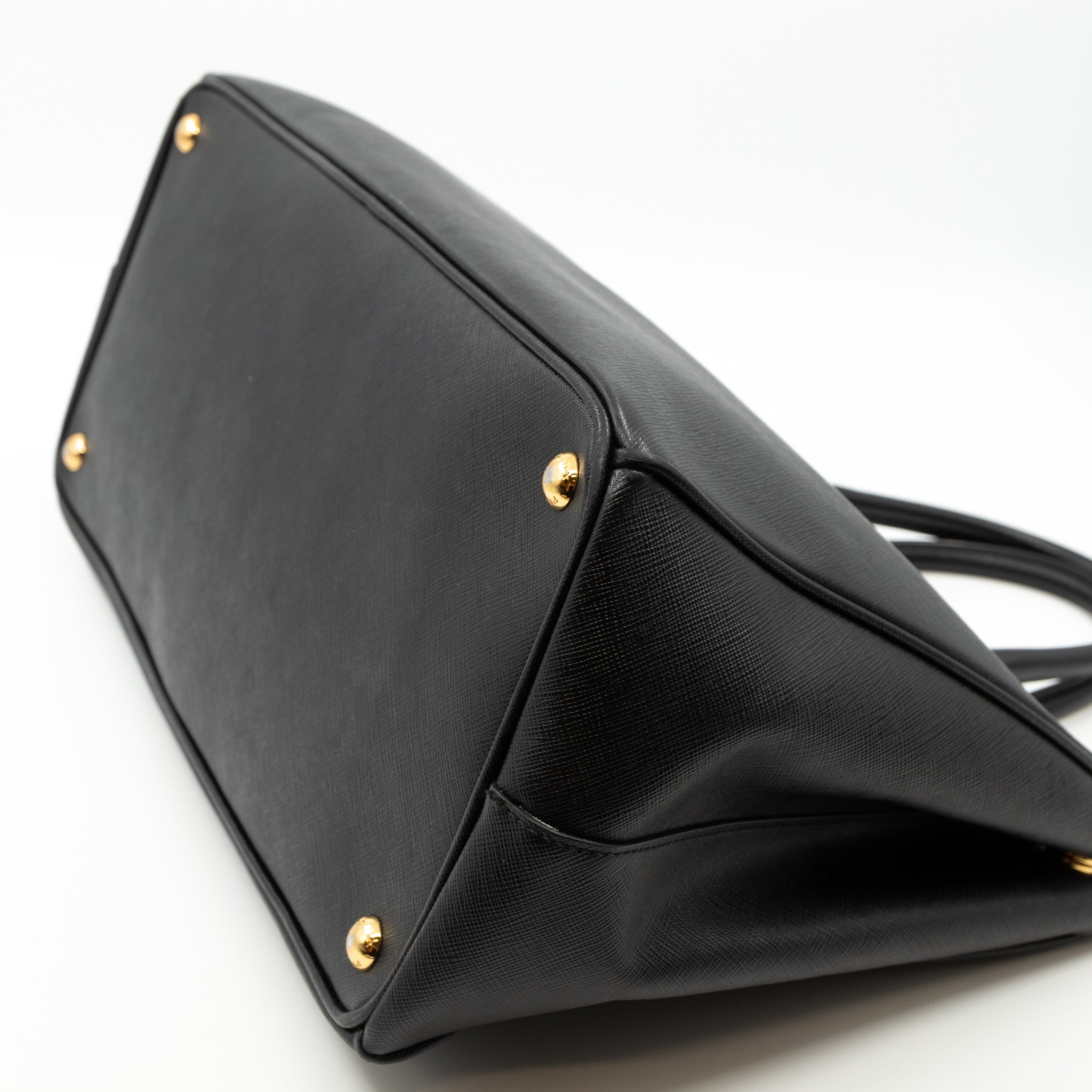 Large Open Tote Black Saffiano