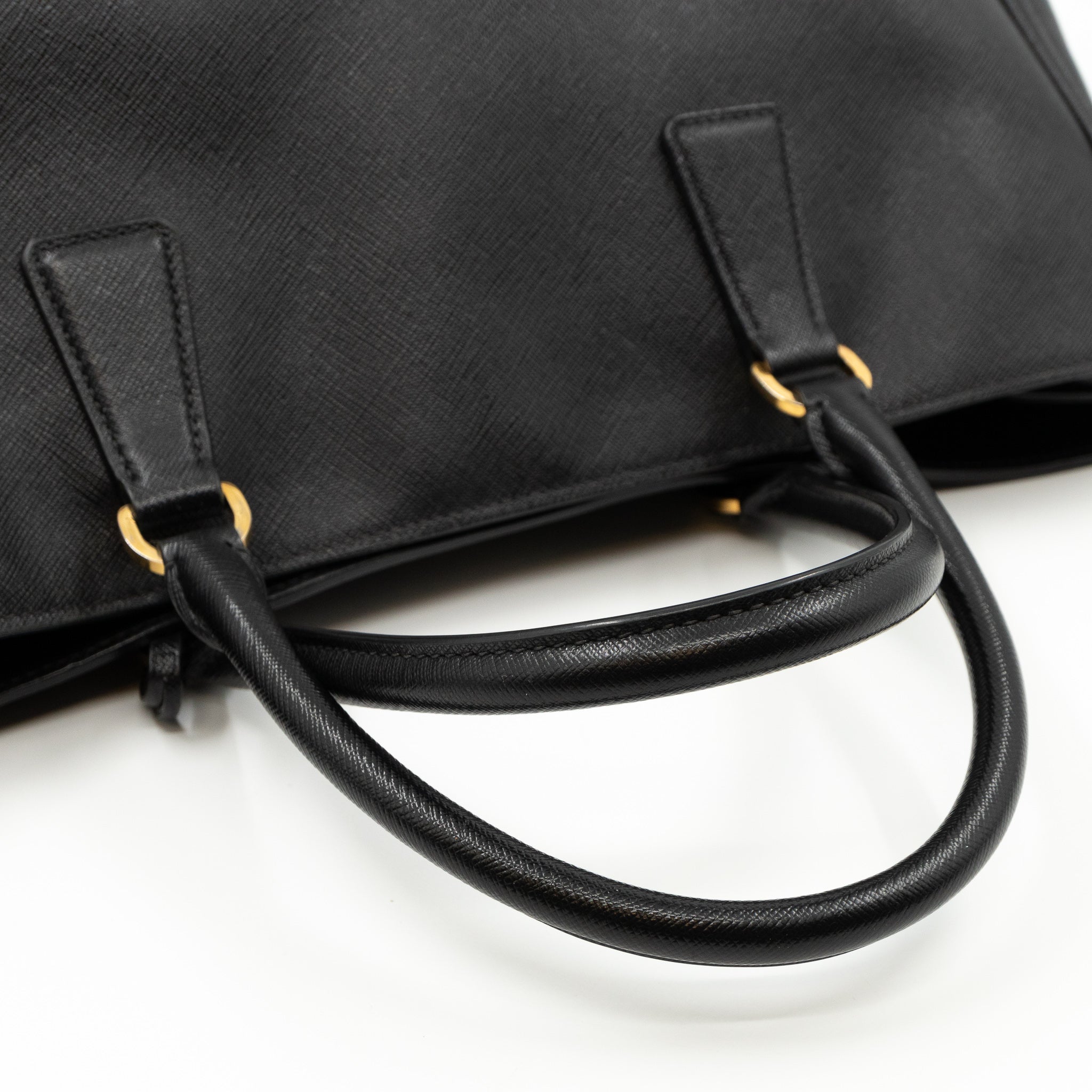 Large Open Tote Black Saffiano