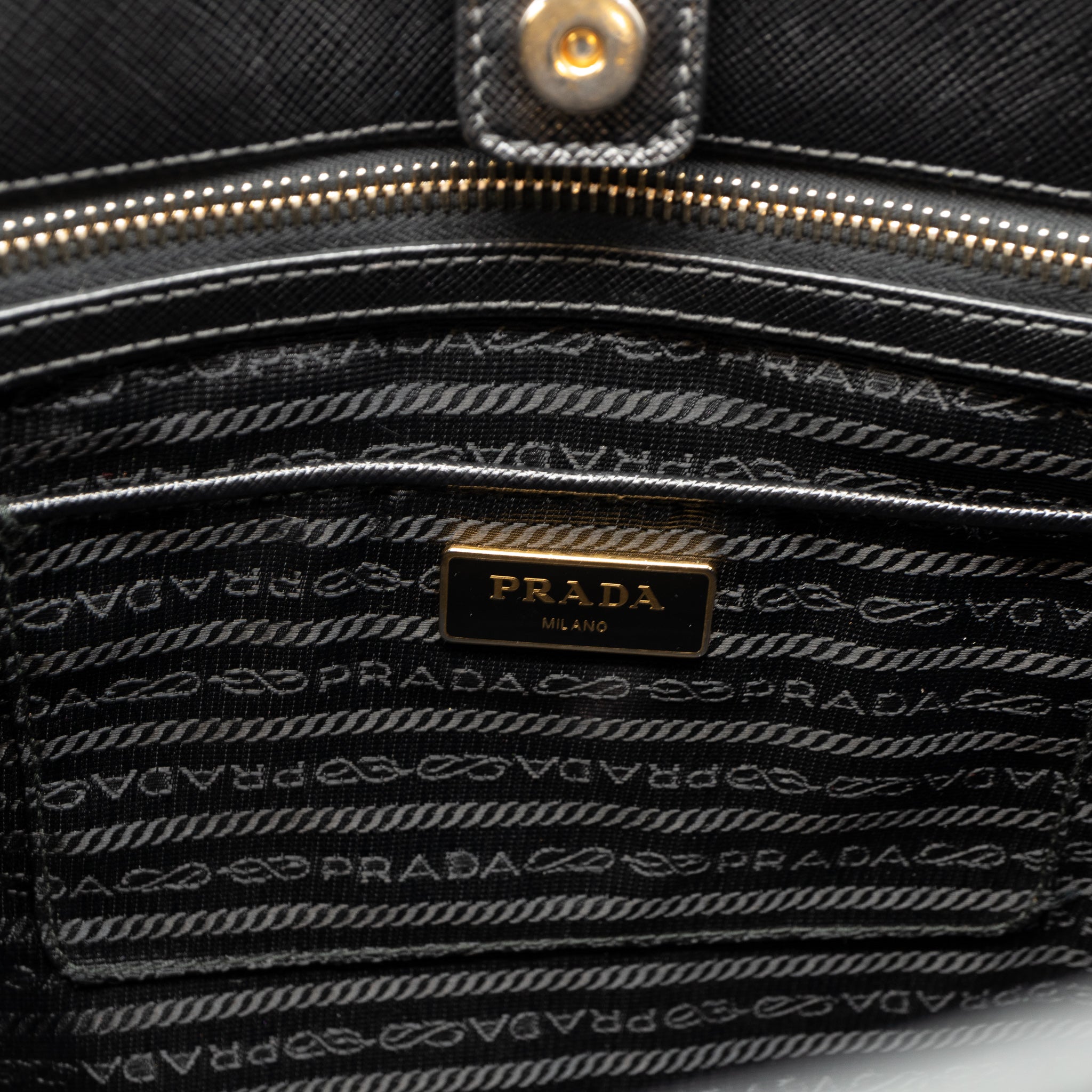 Large Open Tote Black Saffiano