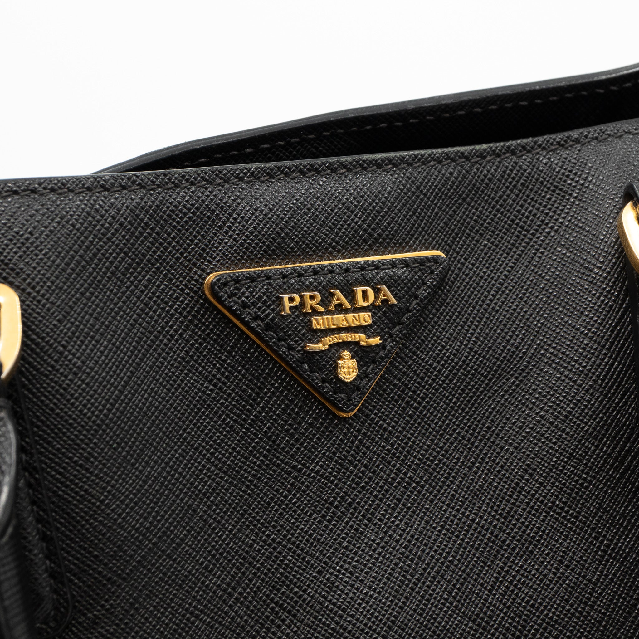 Large Open Tote Black Saffiano
