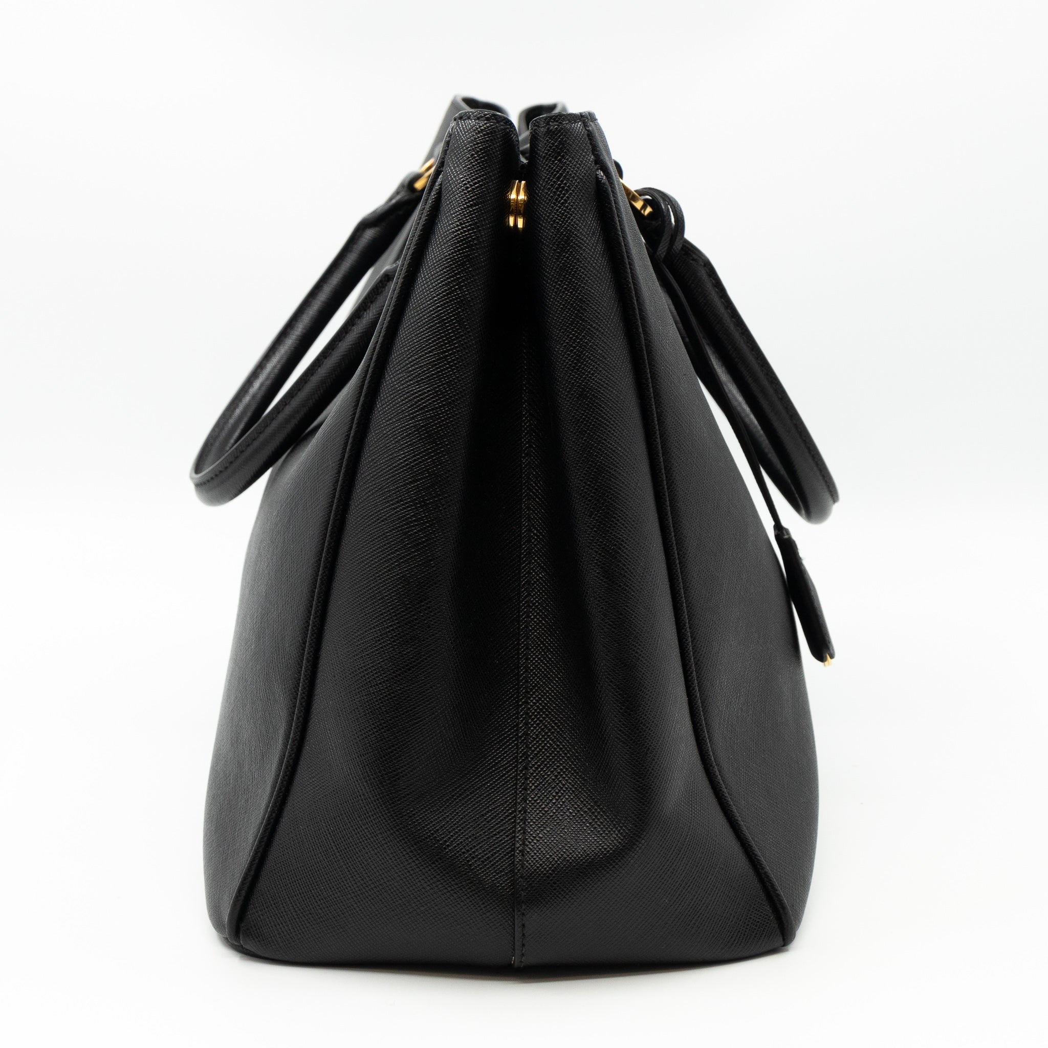 Large Open Tote Black Saffiano