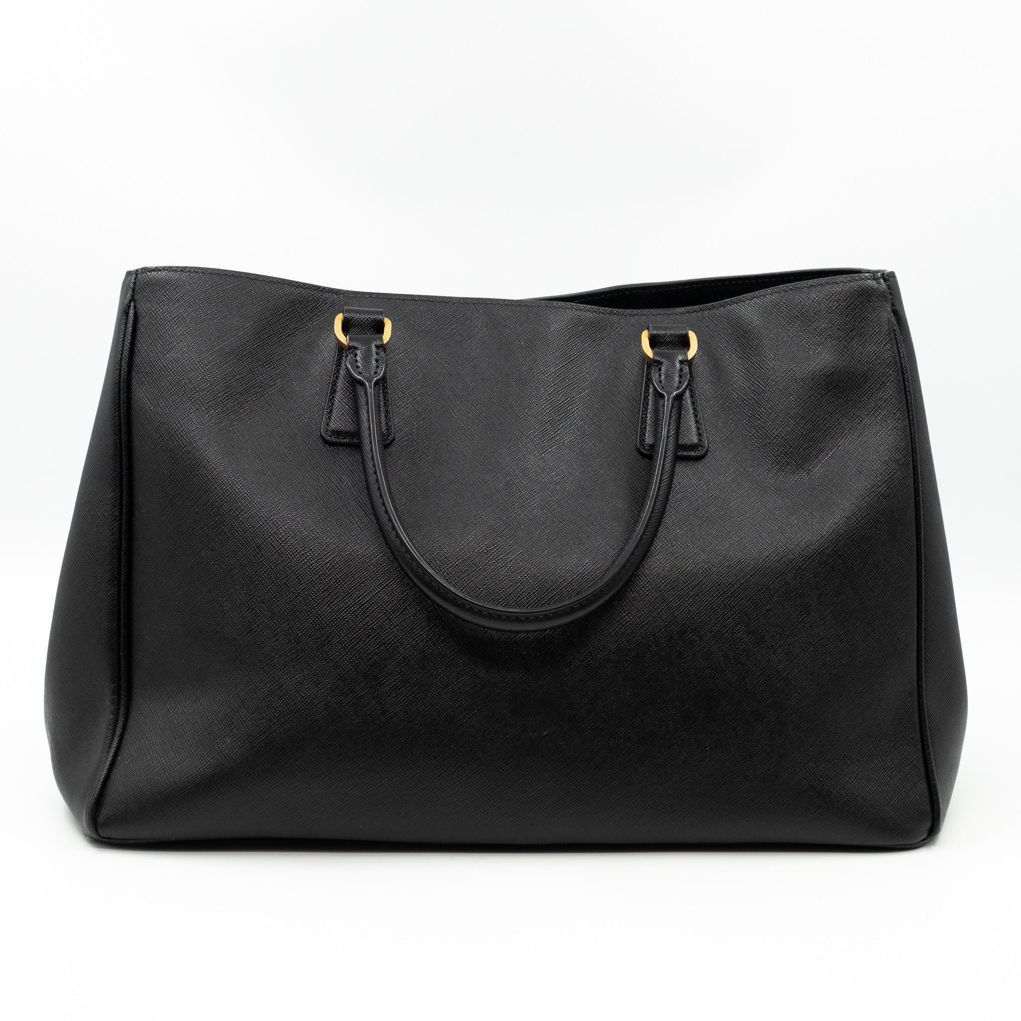Large Open Tote Black Saffiano