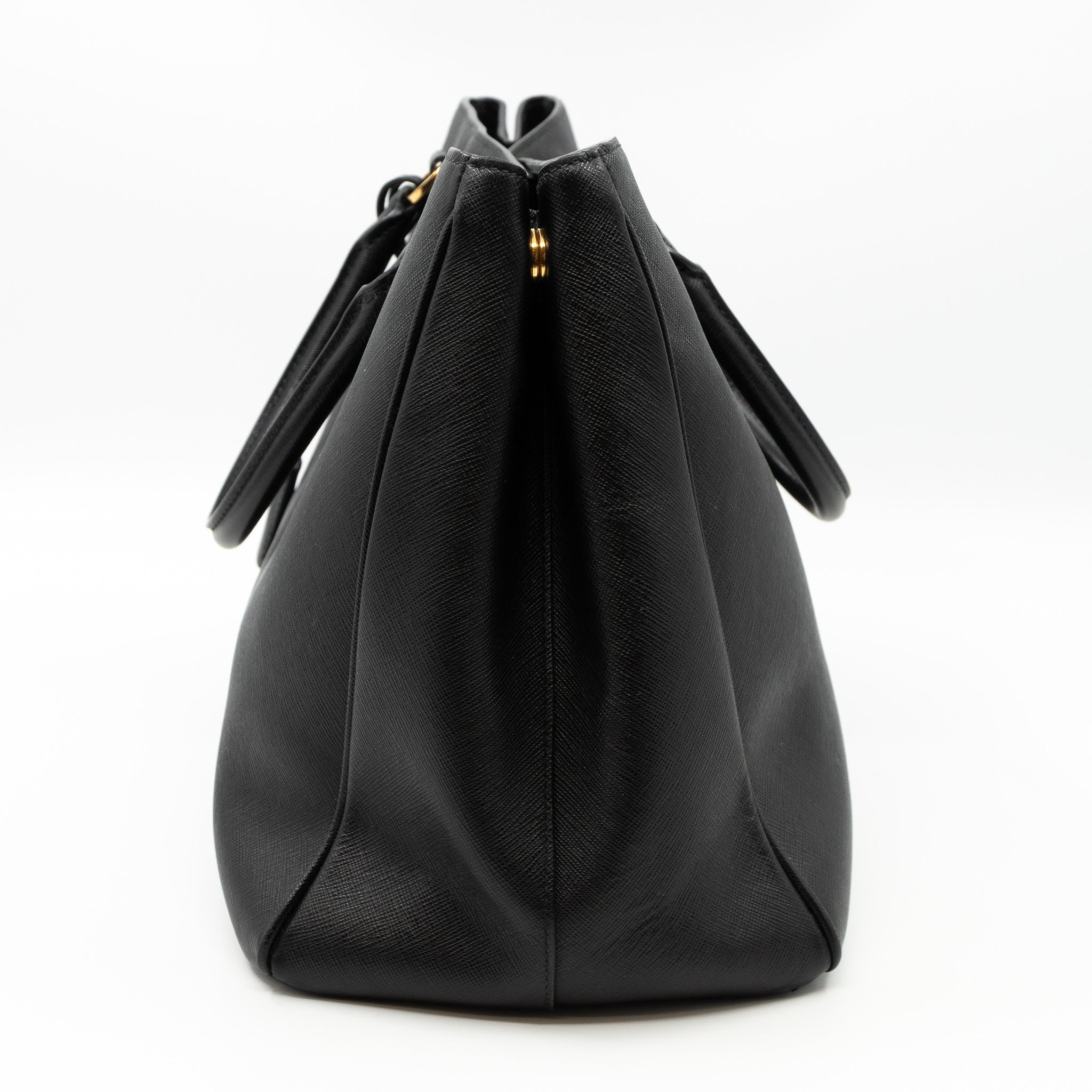 Large Open Tote Black Saffiano