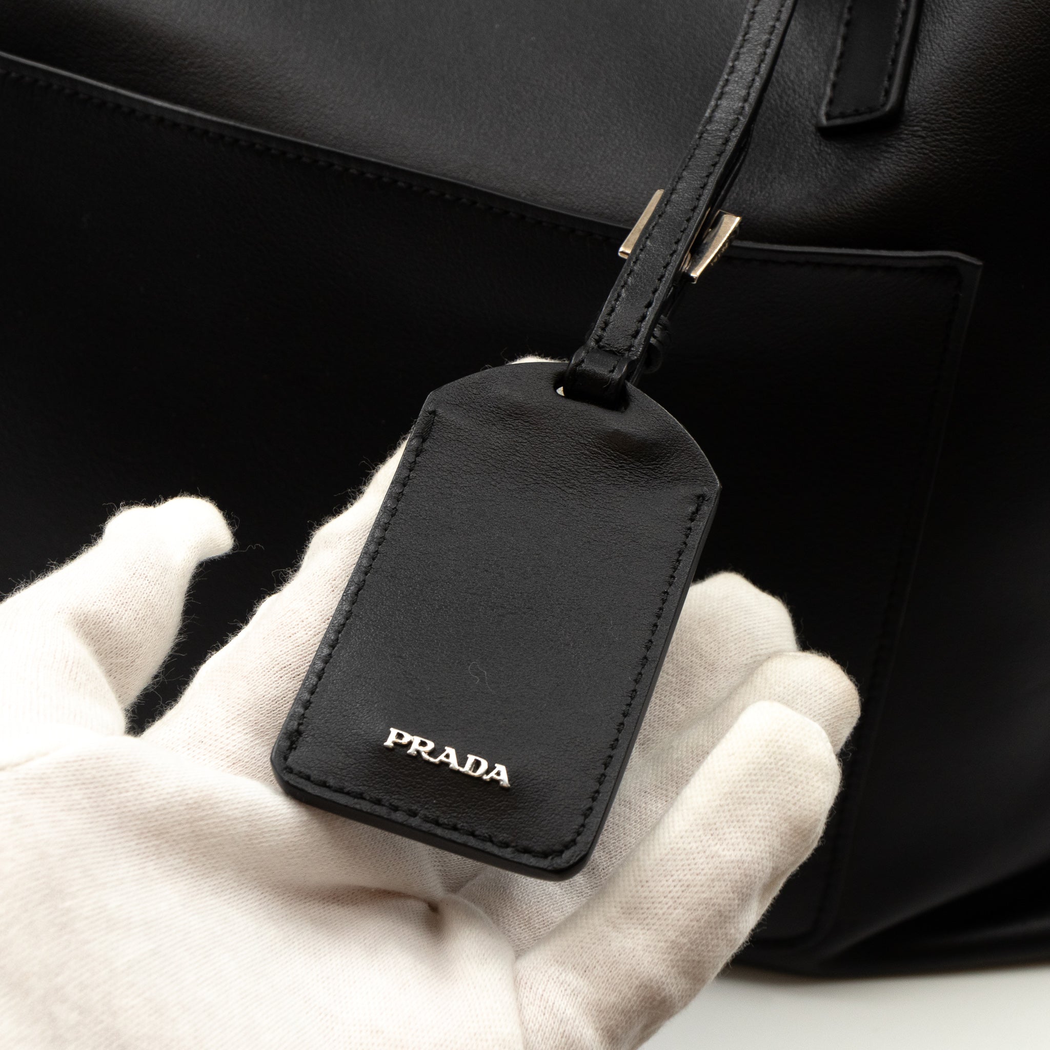 City Tote Black Calf Leather