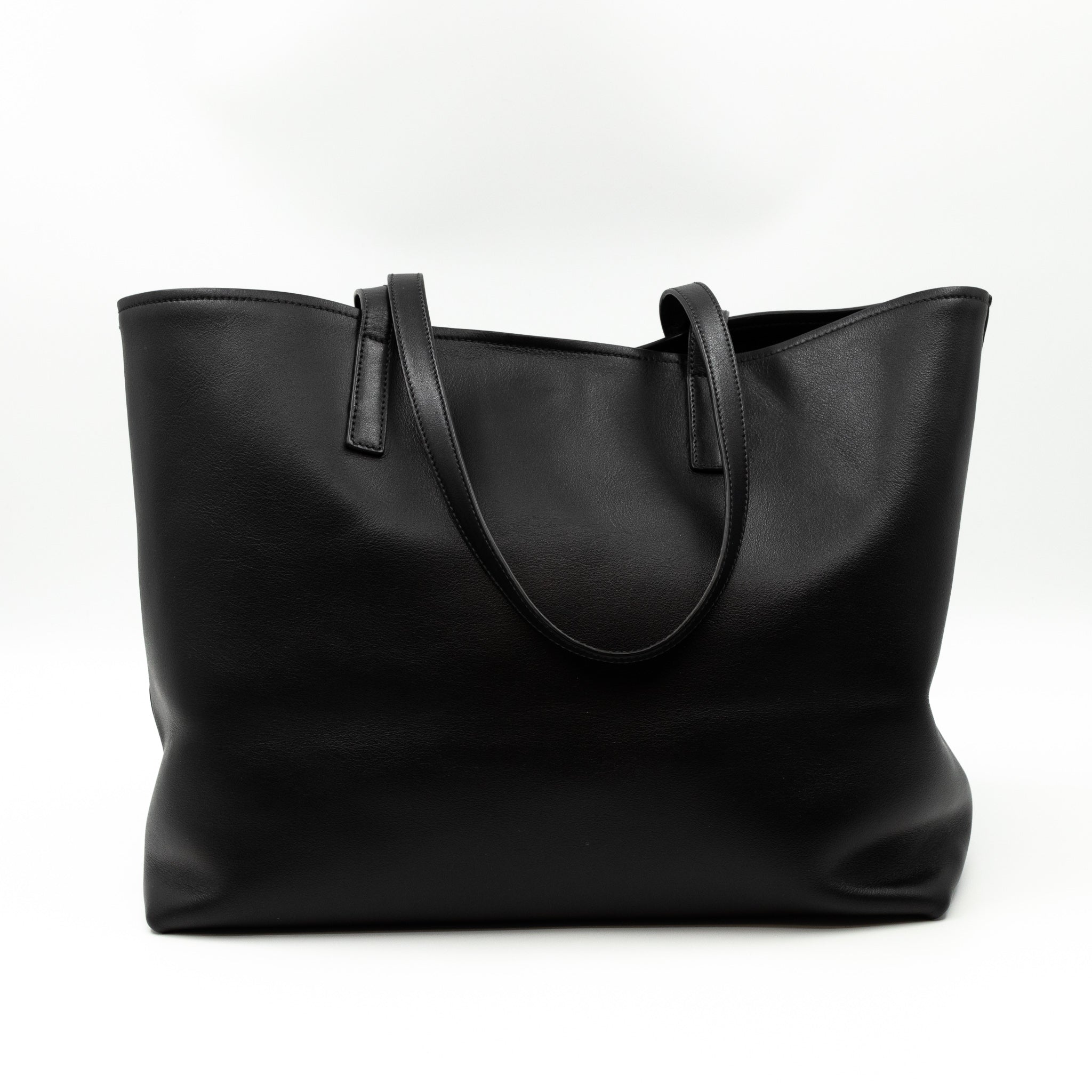 City Tote Black Calf Leather