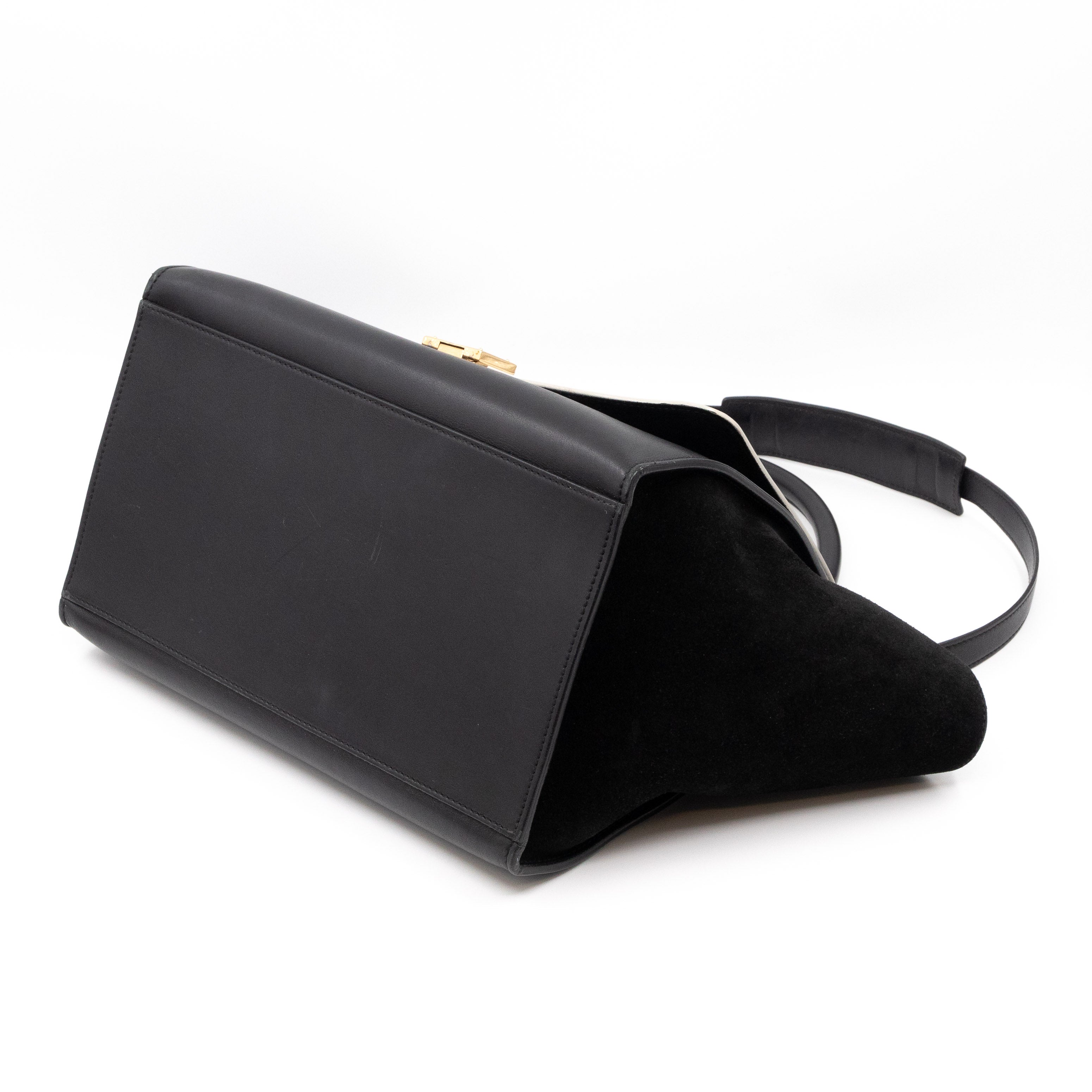 Medium Trapeze Black & White Leather