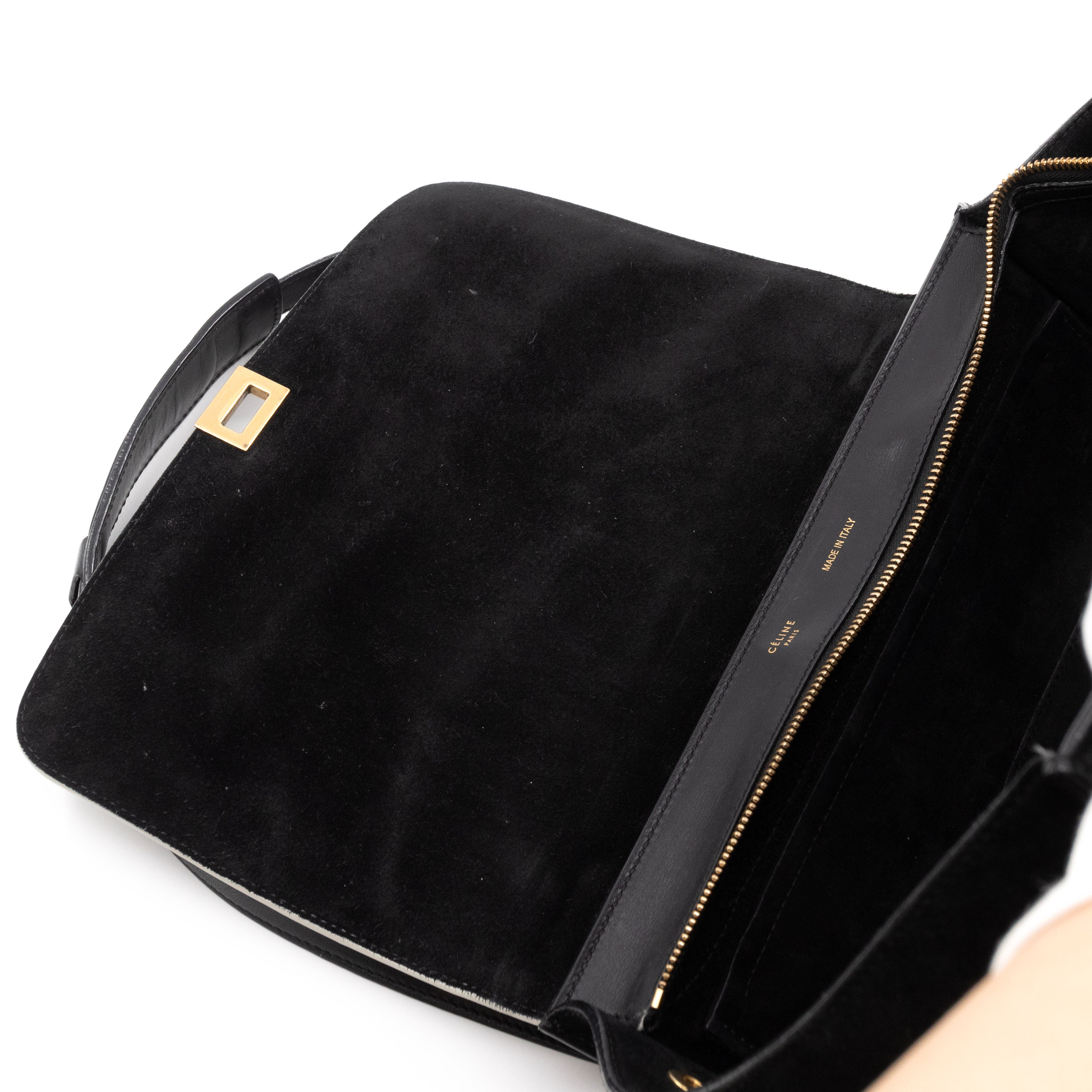 Medium Trapeze Black & White Leather