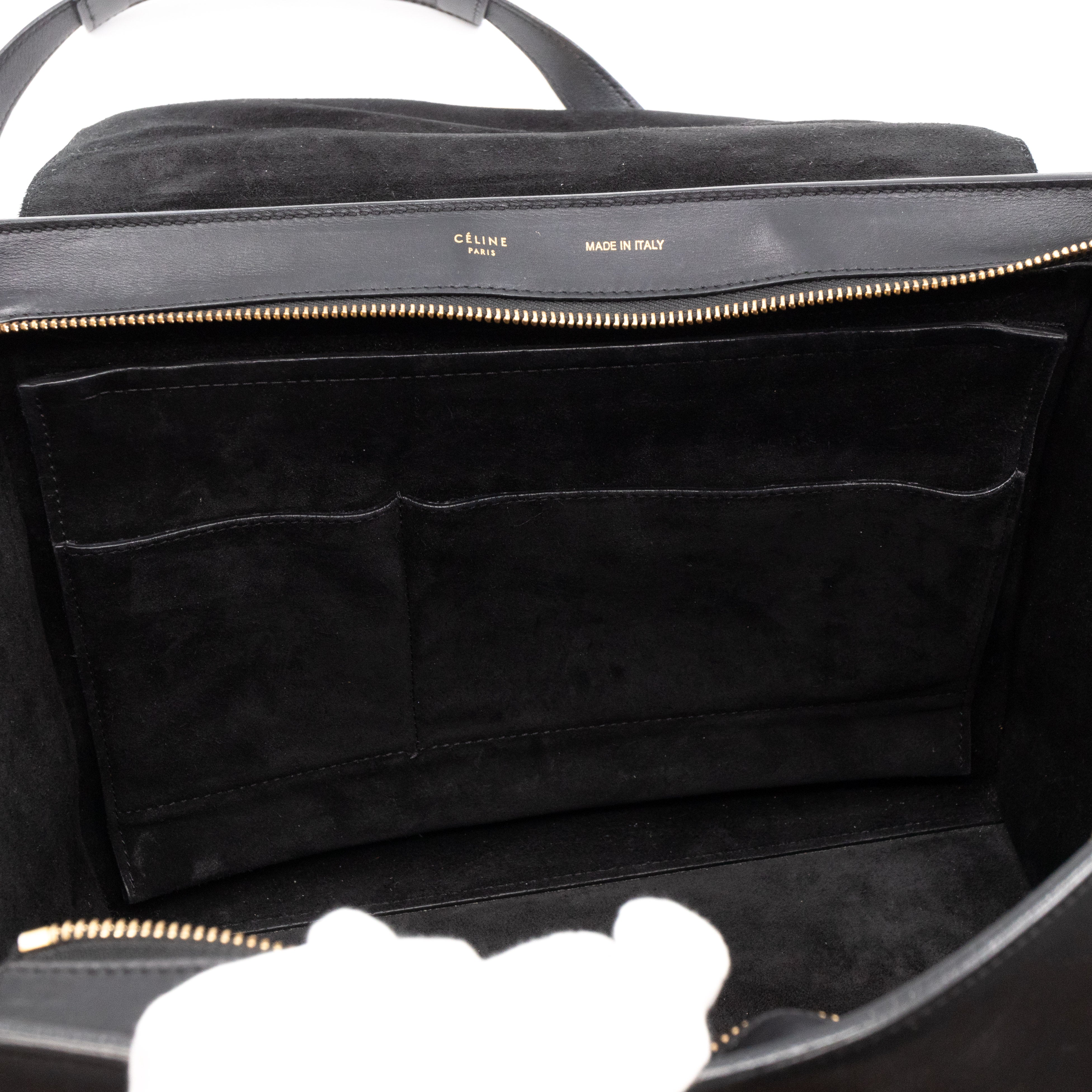 Medium Trapeze Black & White Leather