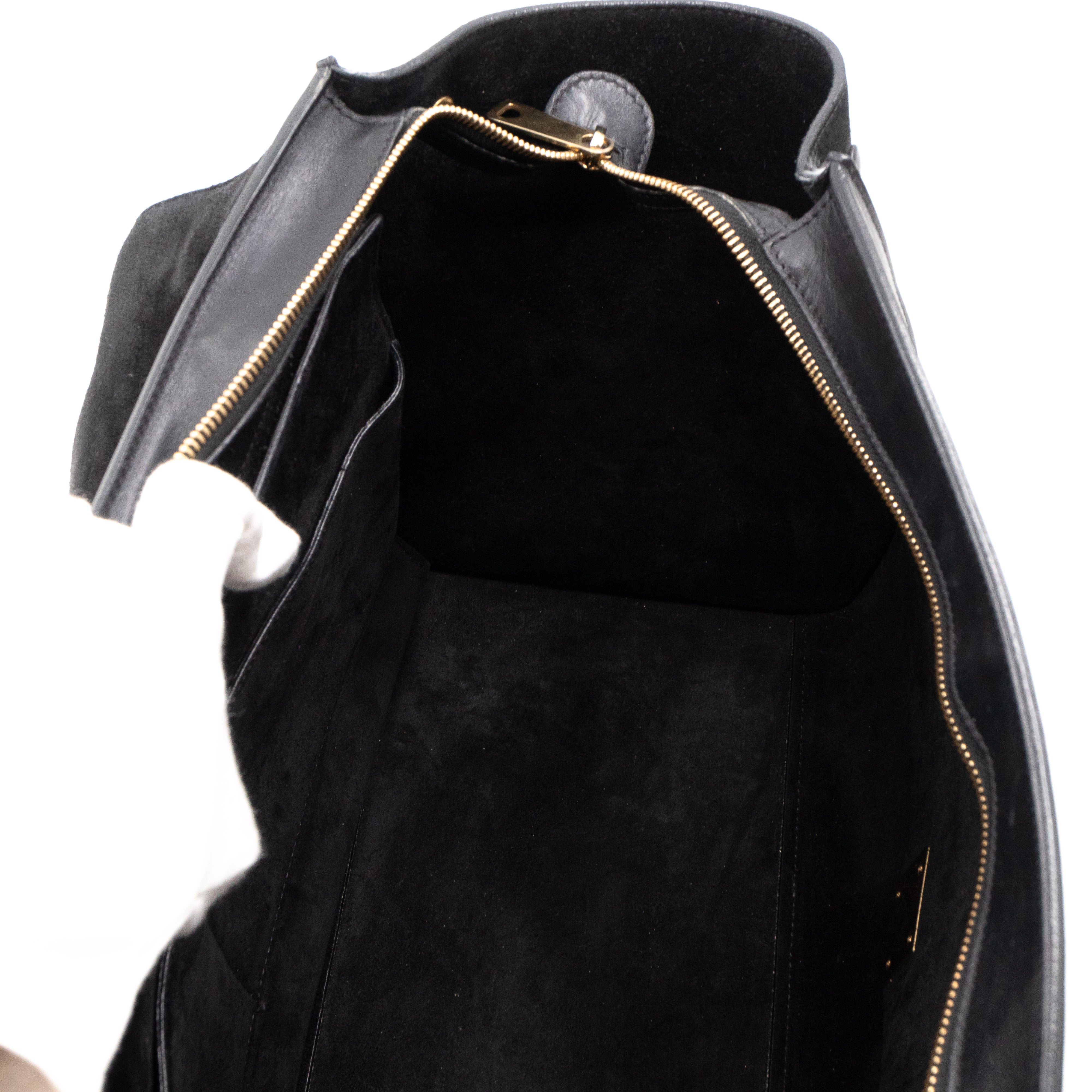 Medium Trapeze Black & White Leather