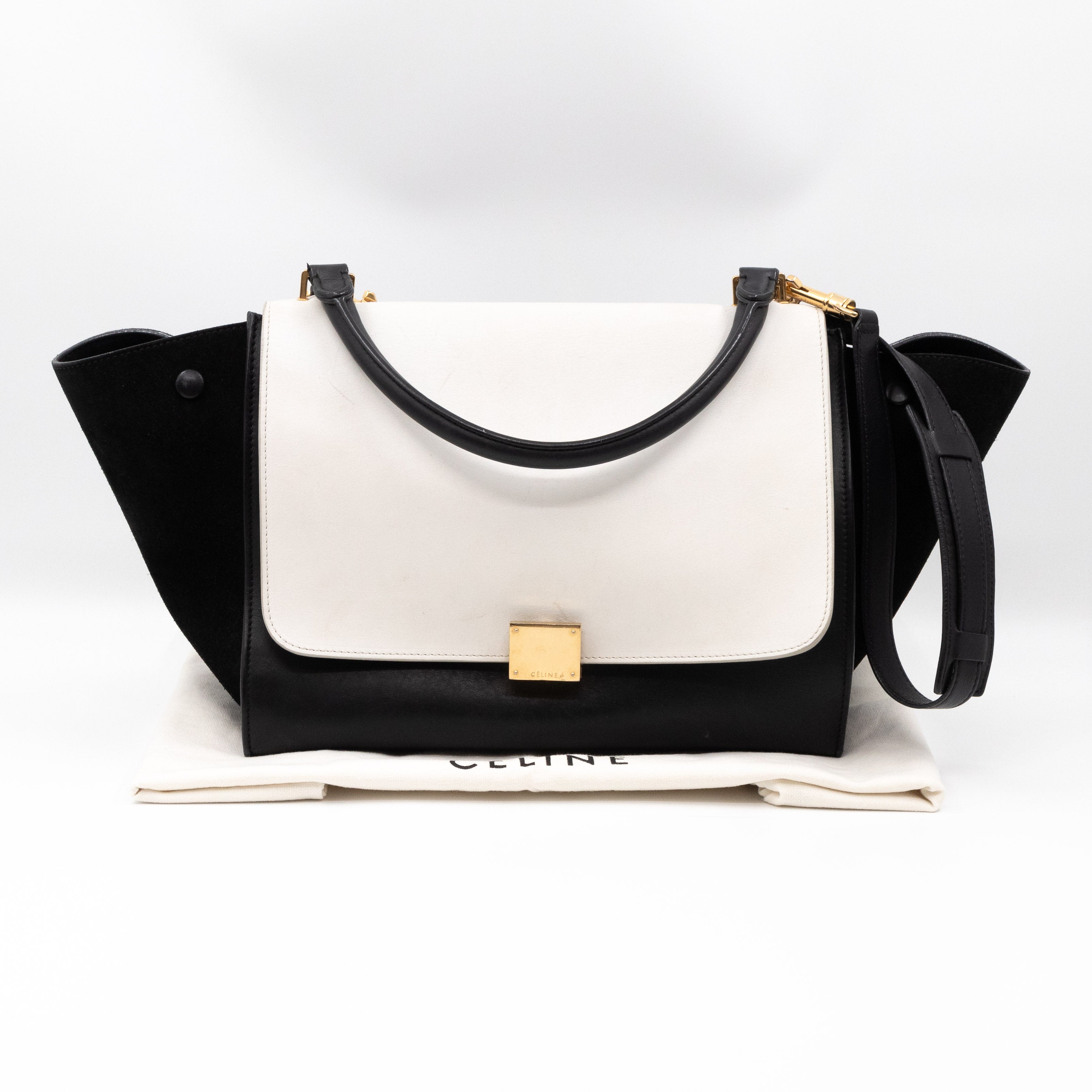 Medium Trapeze Black & White Leather