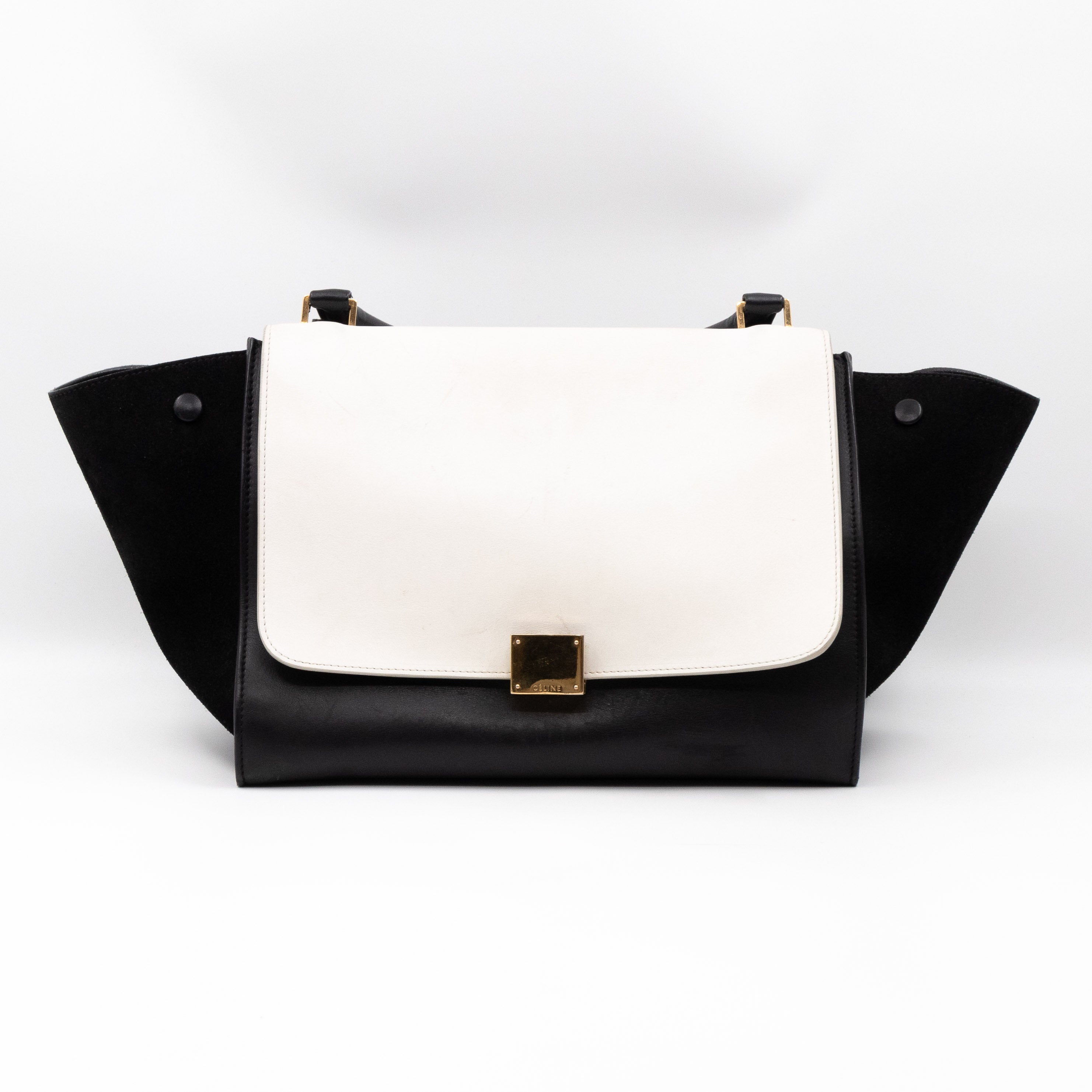 Medium Trapeze Black & White Leather