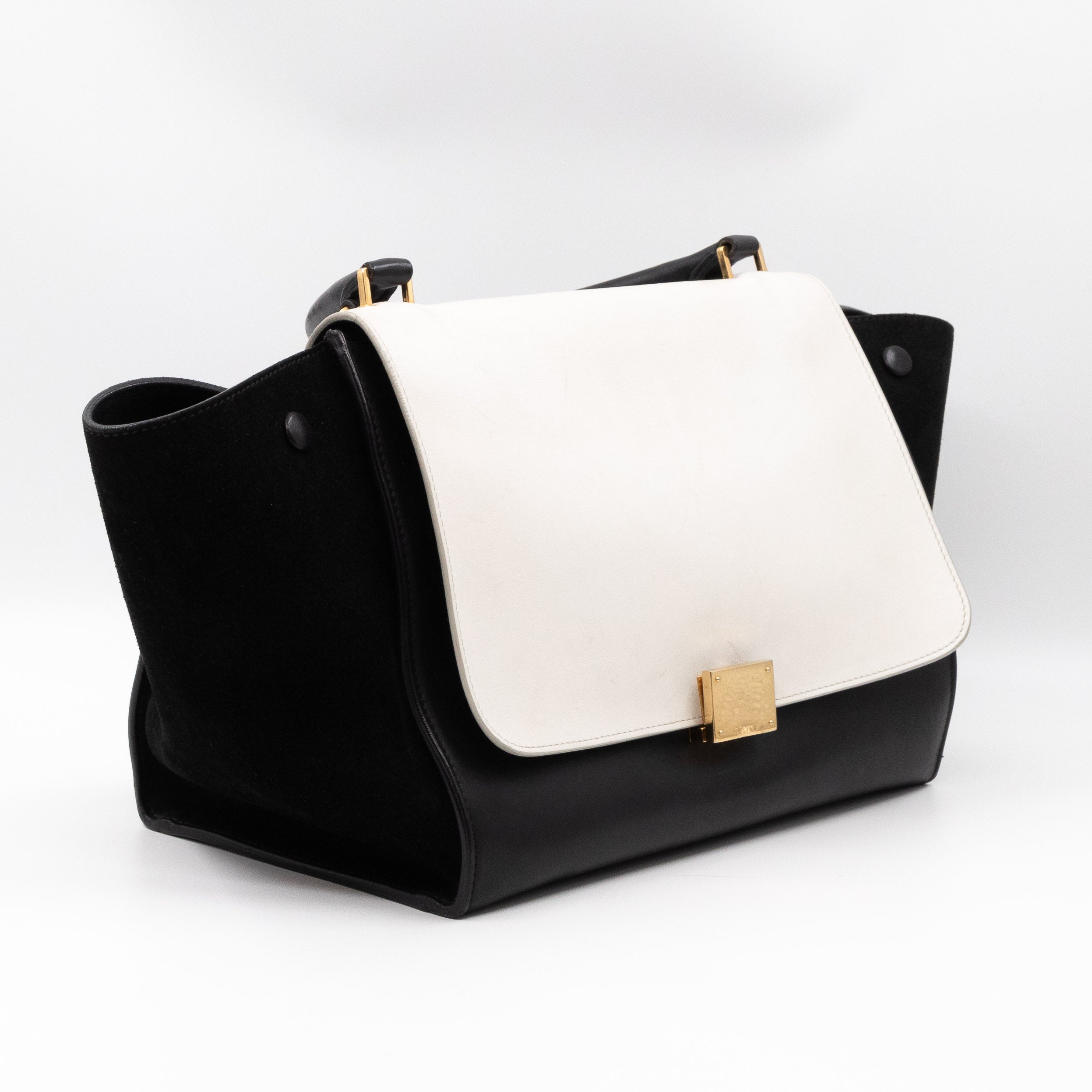 Medium Trapeze Black & White Leather