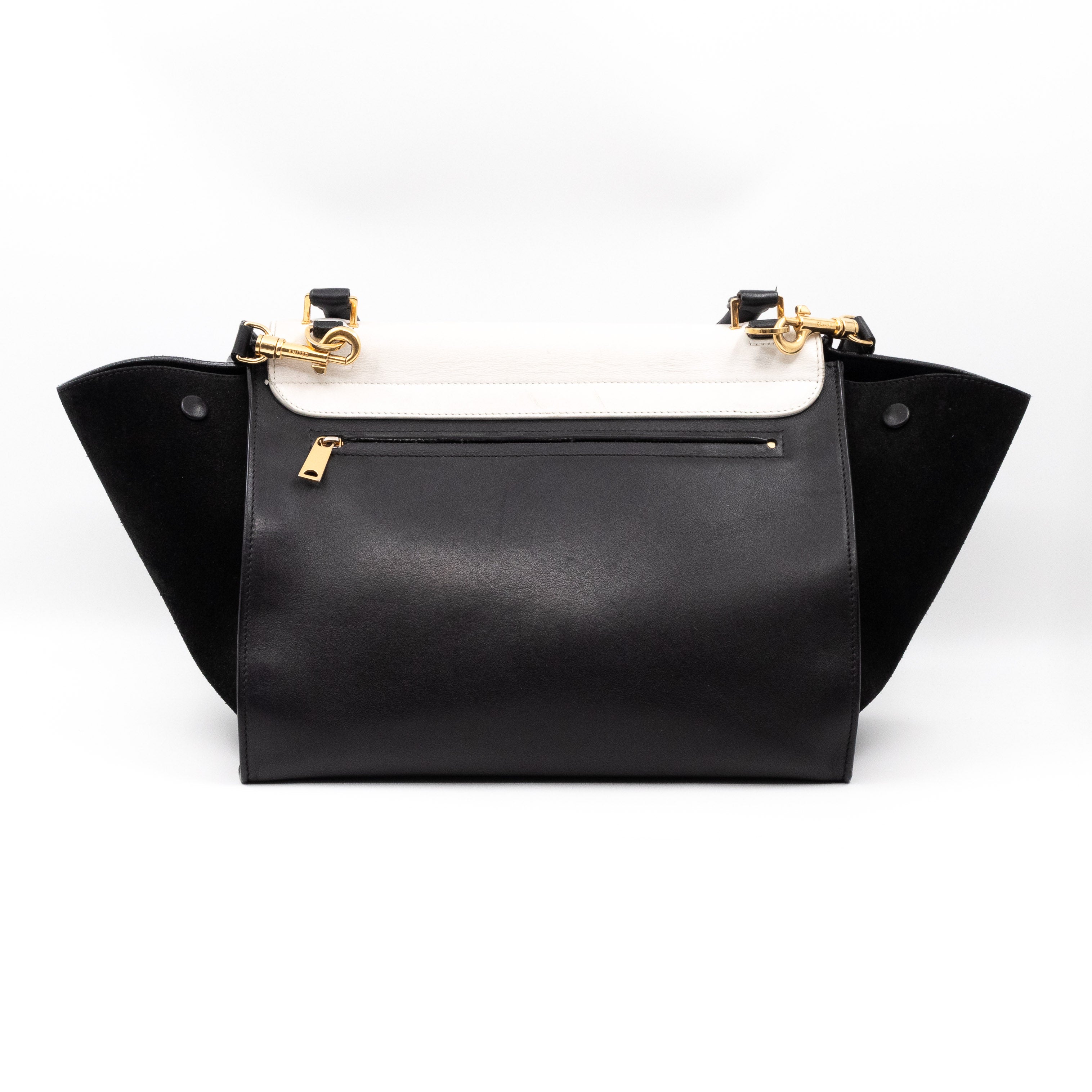 Medium Trapeze Black & White Leather