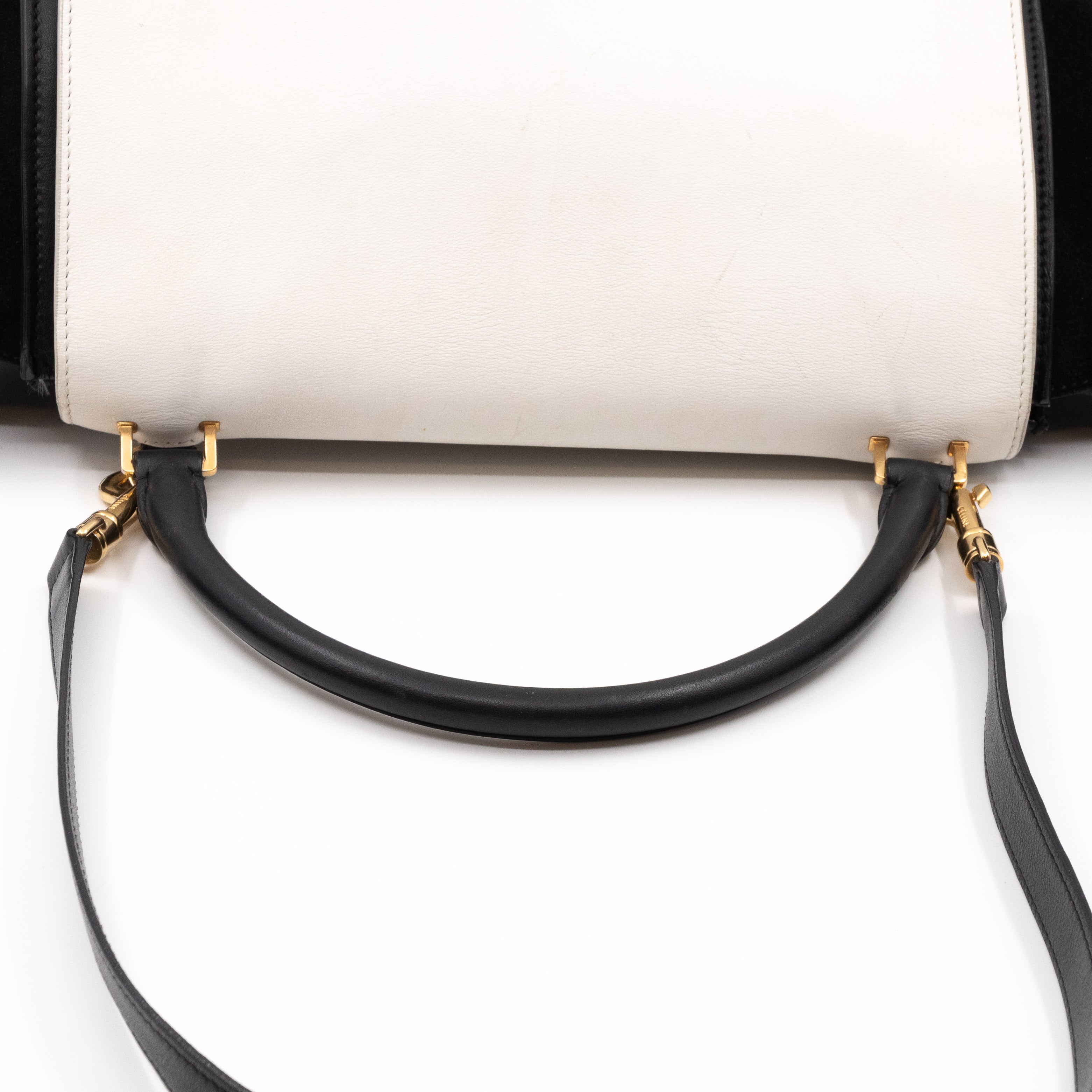 Medium Trapeze Black & White Leather