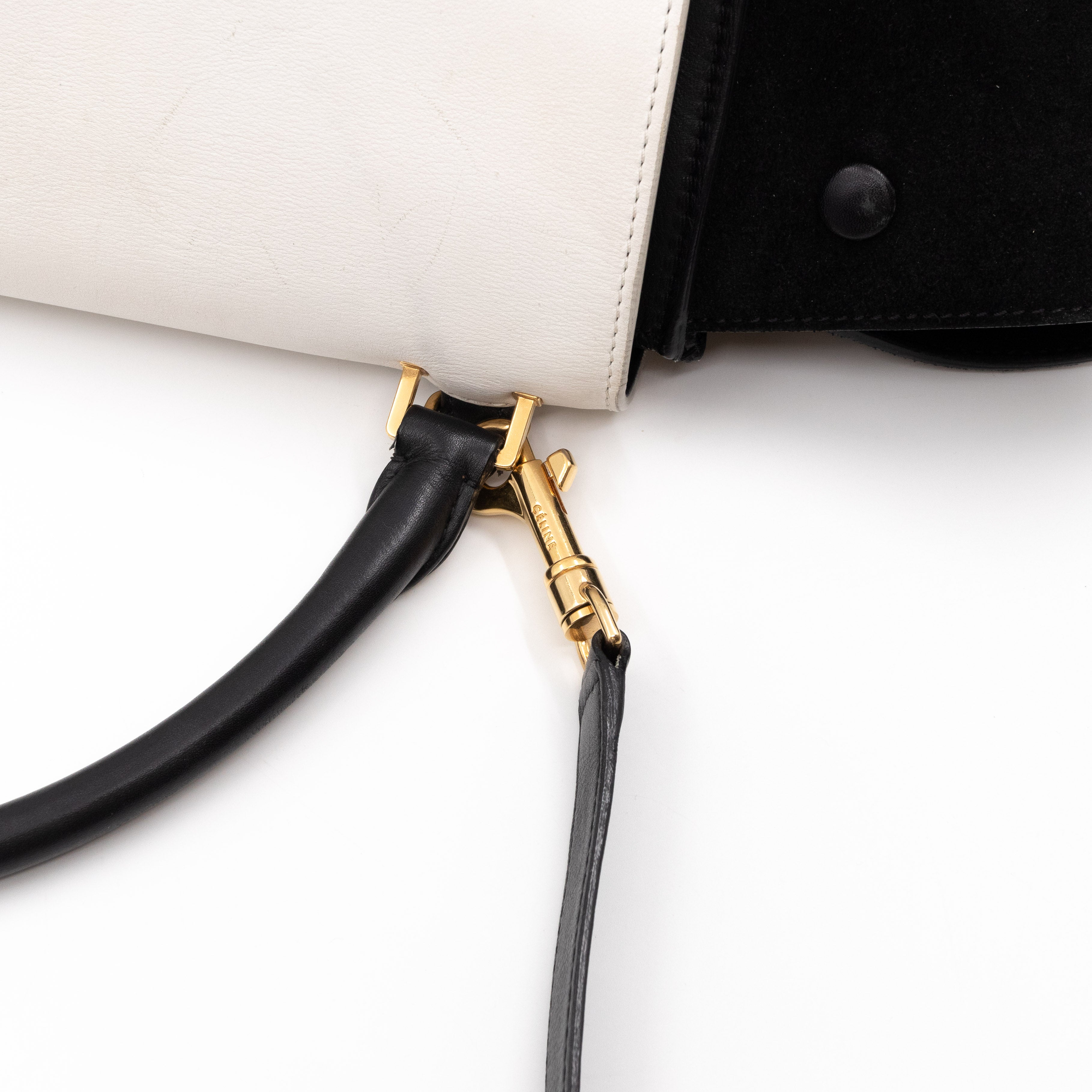 Medium Trapeze Black & White Leather