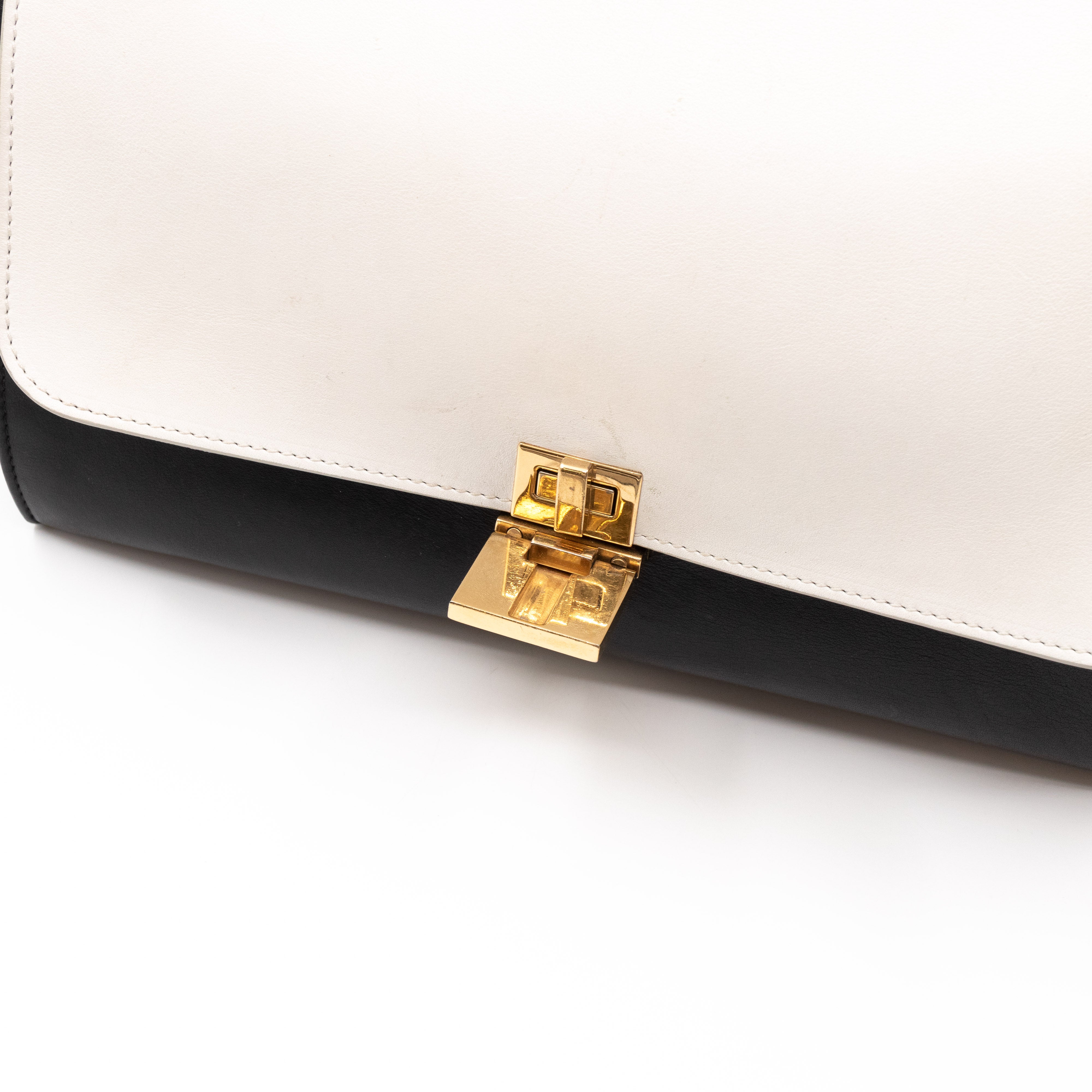 Medium Trapeze Black & White Leather