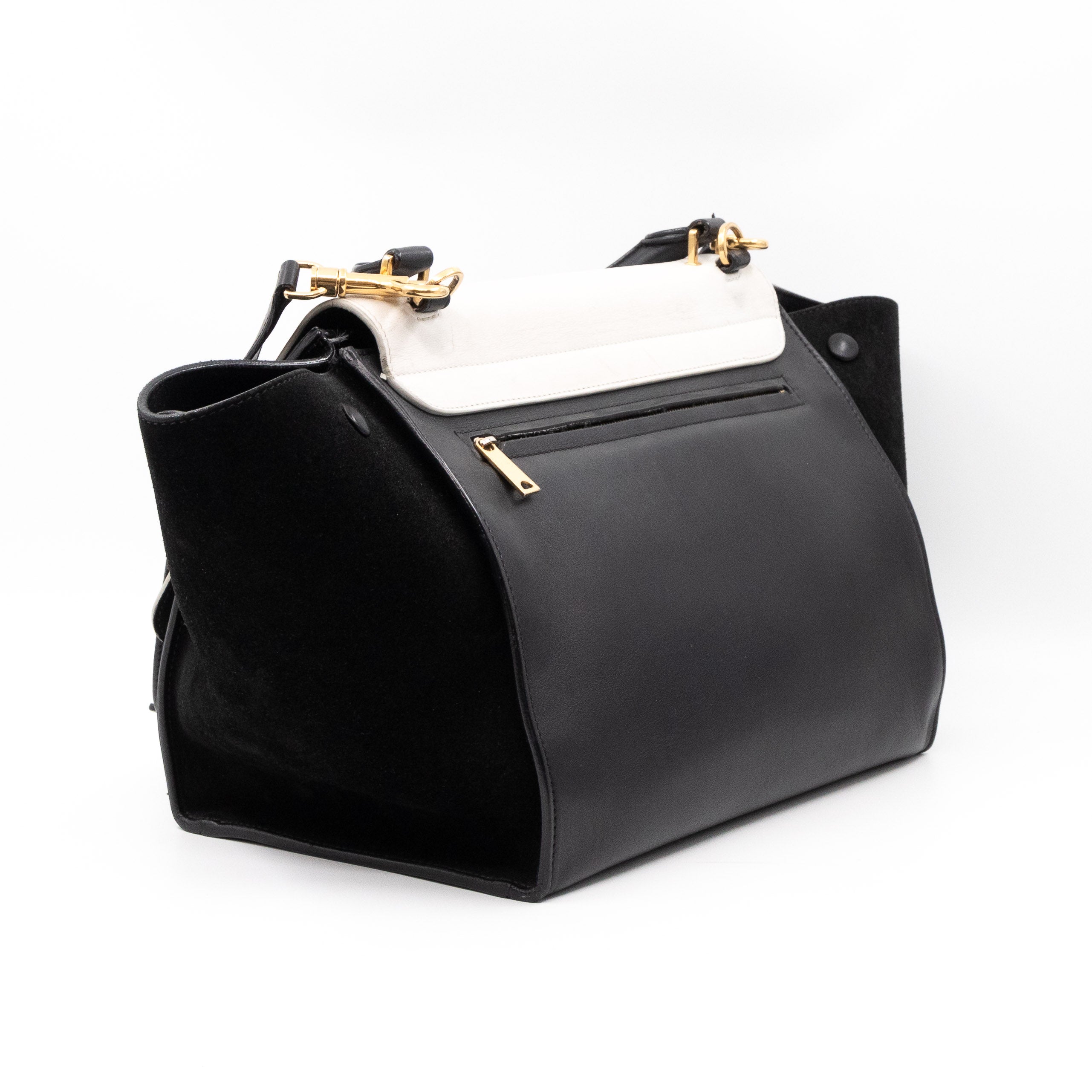 Medium Trapeze Black & White Leather