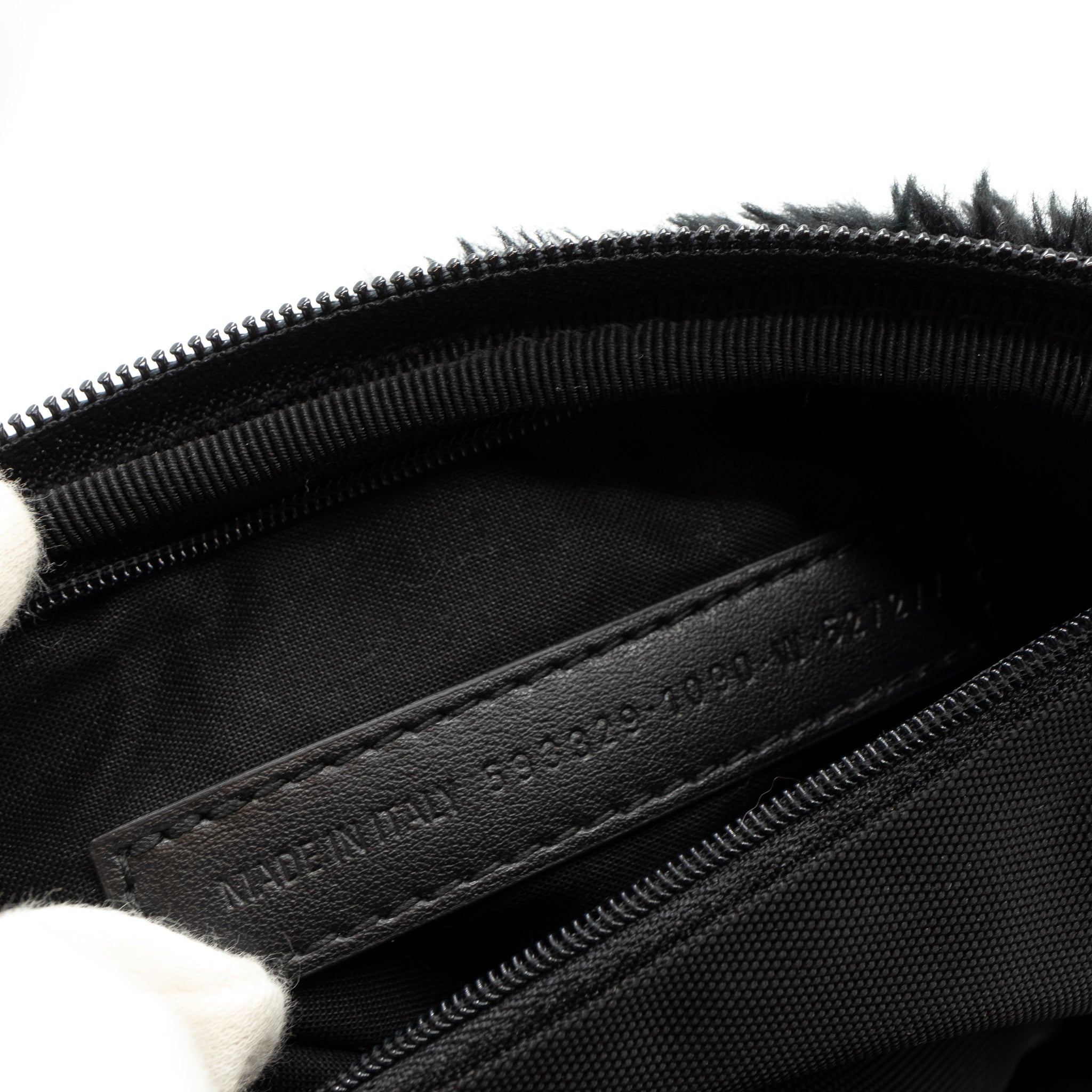 Explorer Crossbody Pouch Black Faux Fur