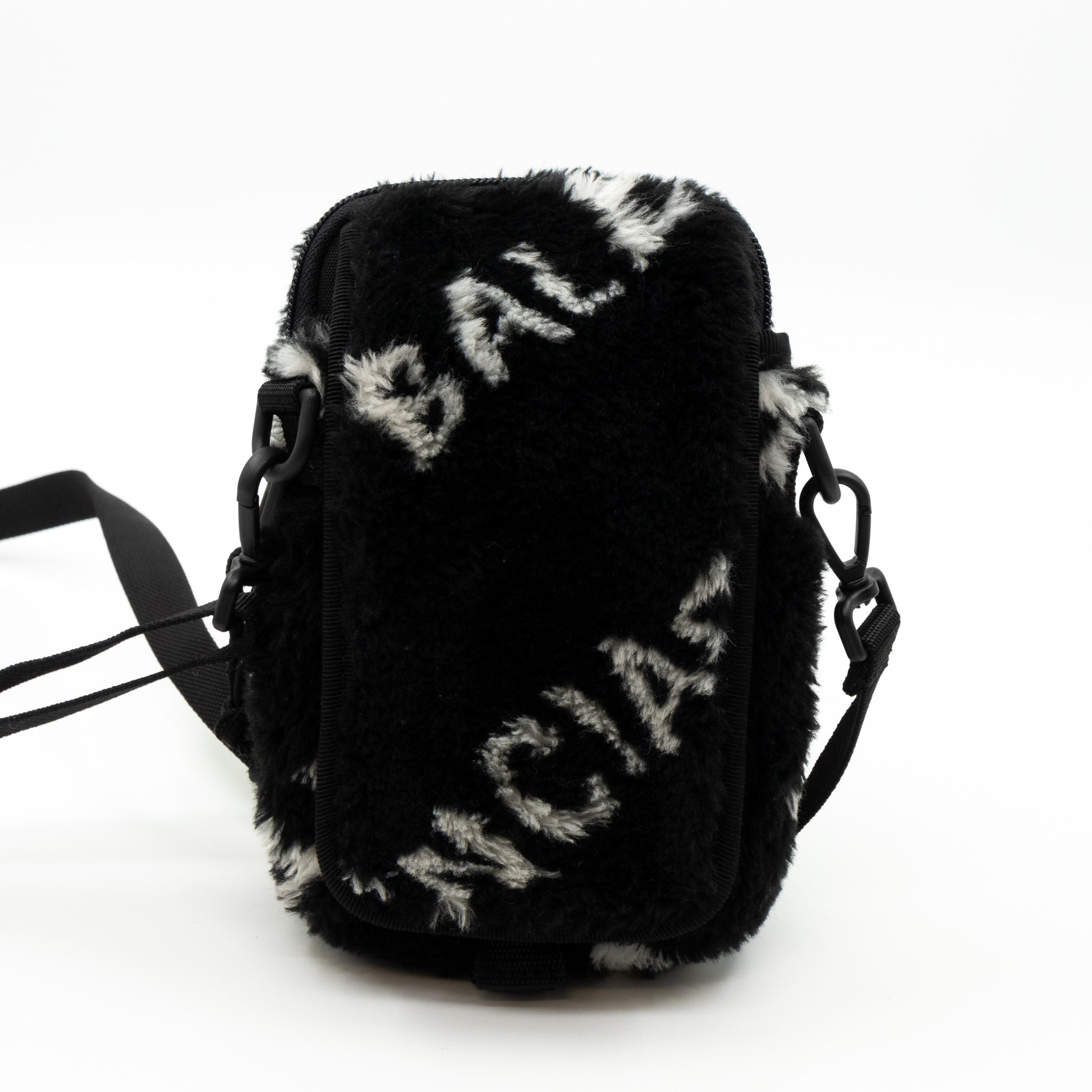 Explorer Crossbody Pouch Black Faux Fur